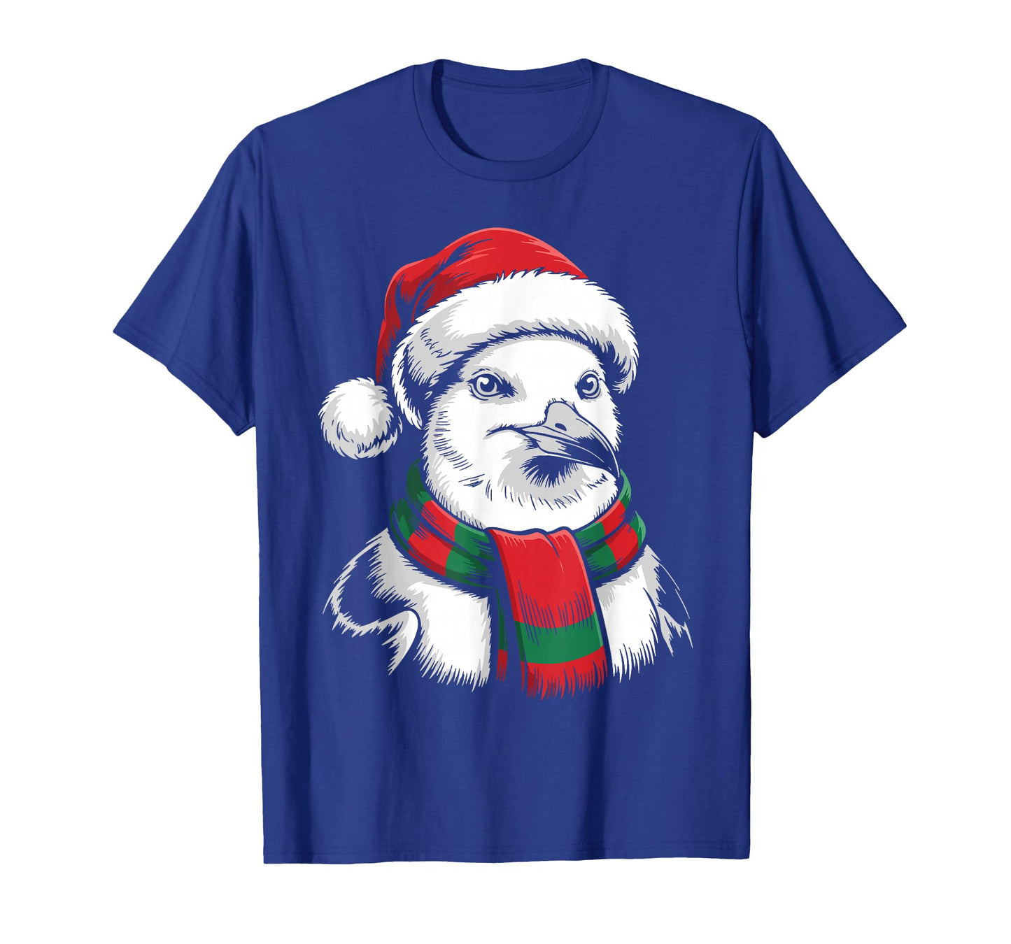 Seagull Xmas Santa Hat Scarf Christmas Costume T-Shirt