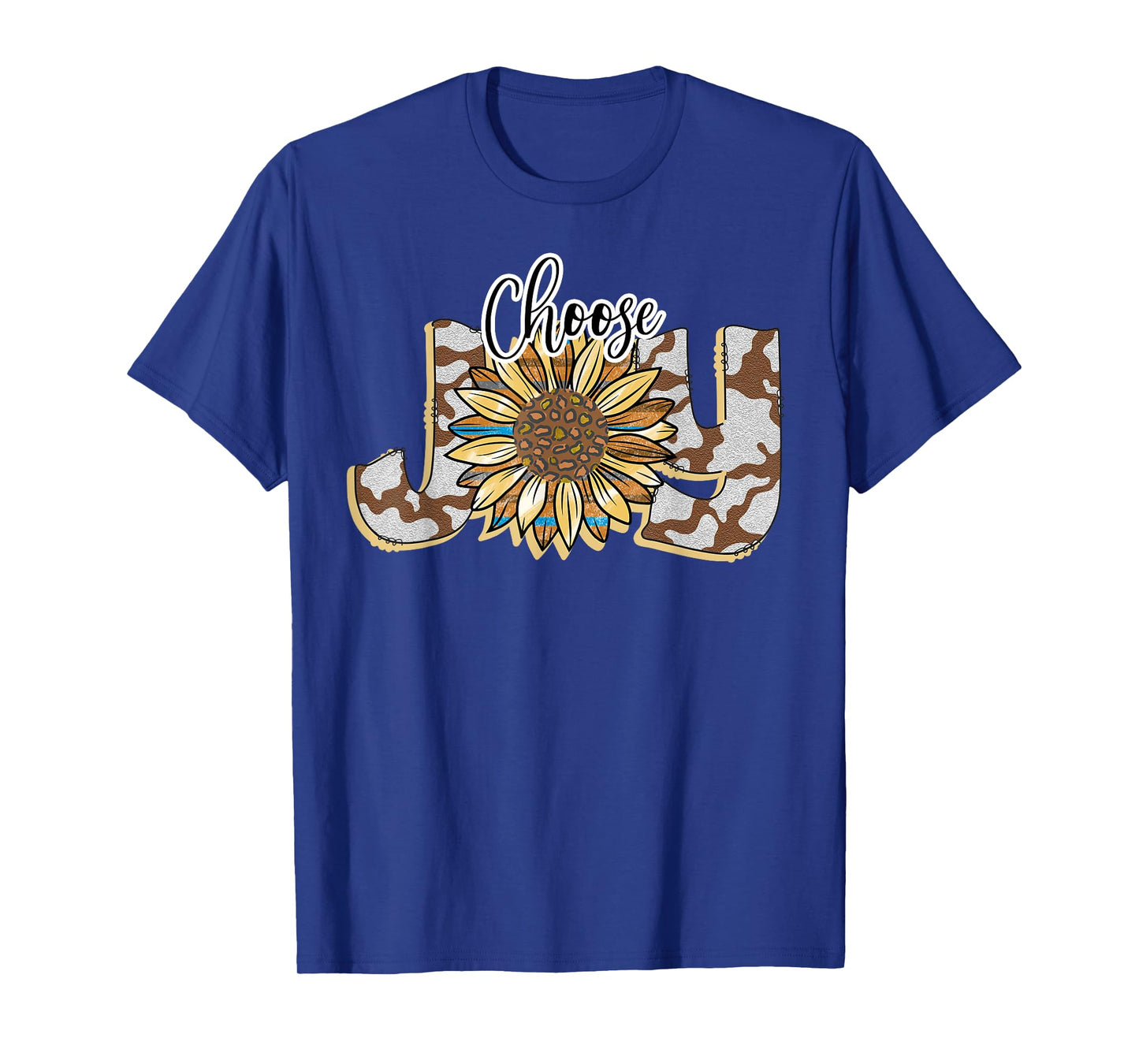 Choose Joy Inspirational Sunflower And Camo Western T-Shirt