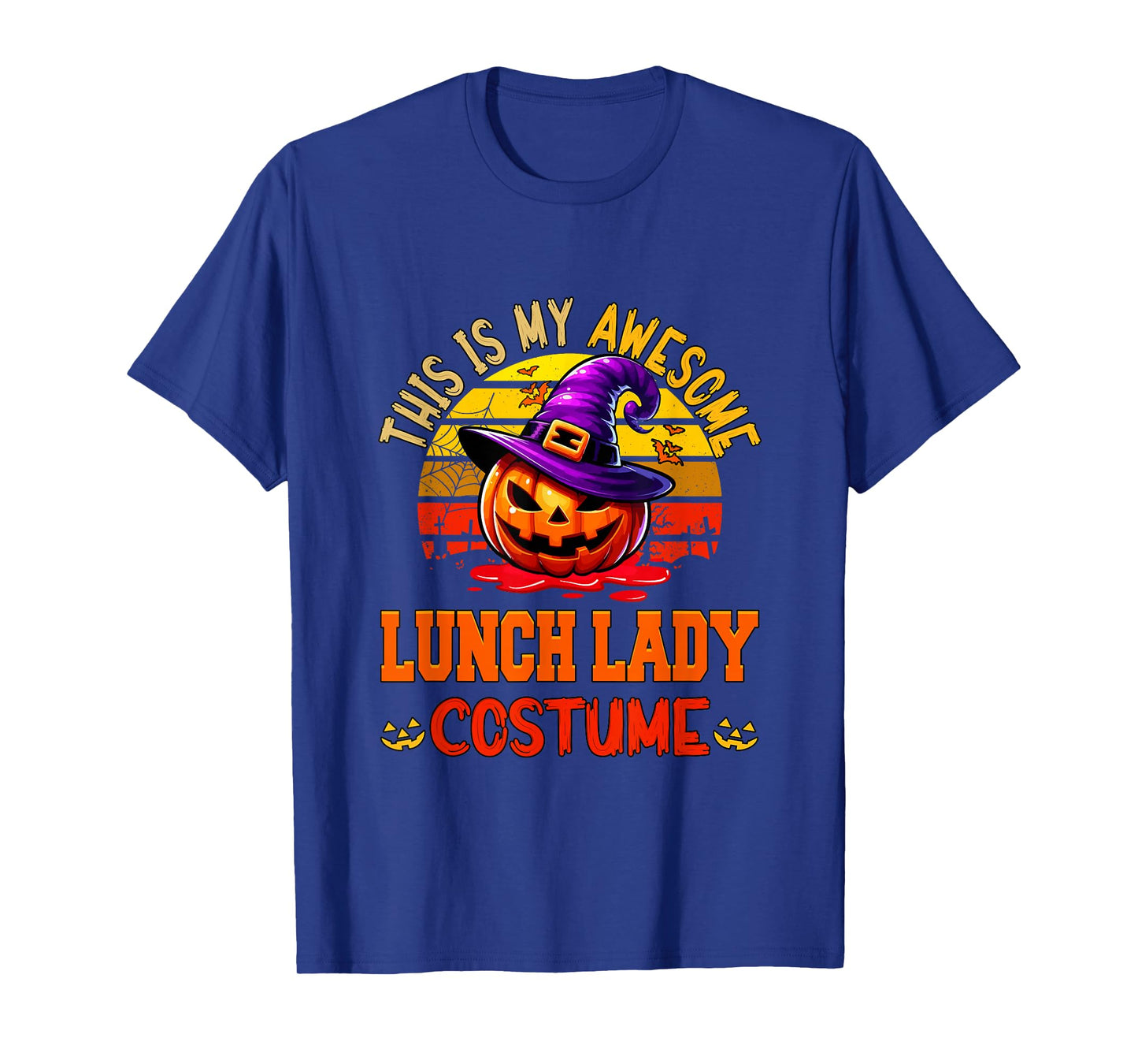 Vintage My Awesome Lunch Lady Costume Witch Carved Pumpkin T-Shirt