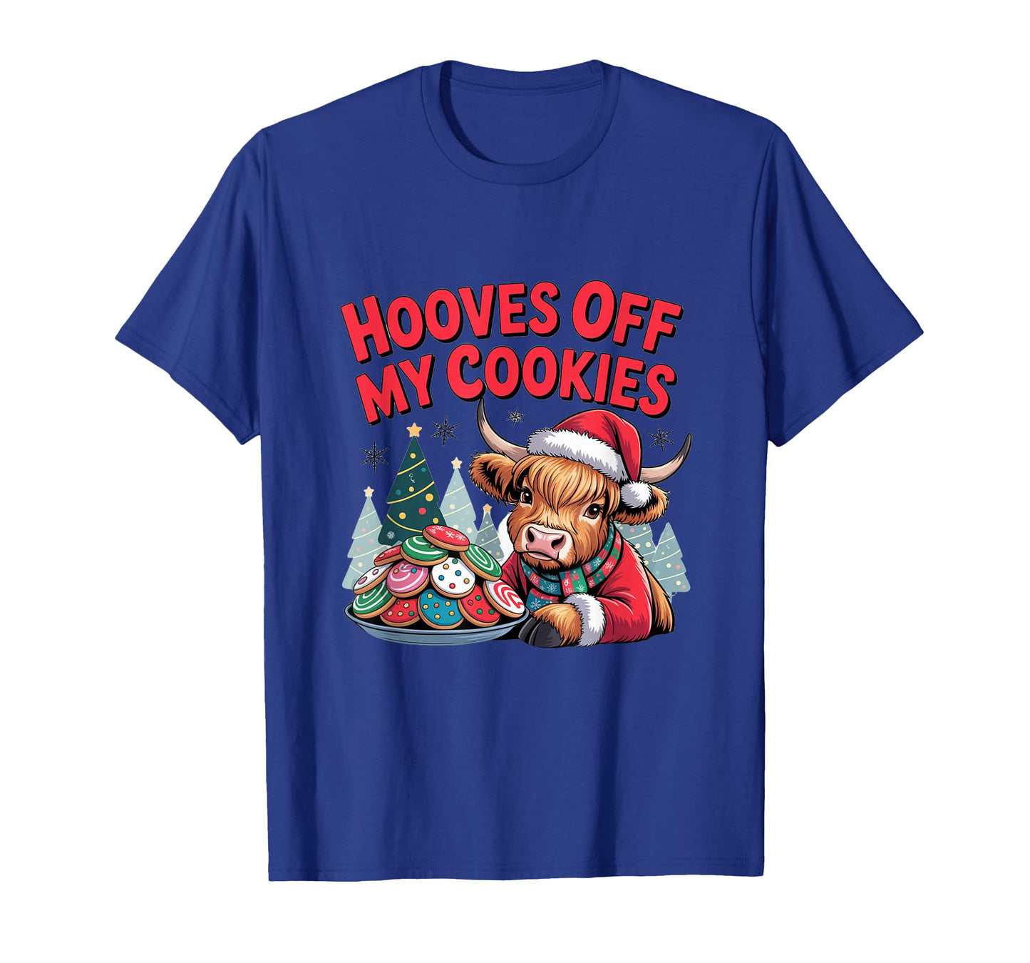 Highland Cow Funny Christmas Cute Cows Lover Santa Humor T-Shirt