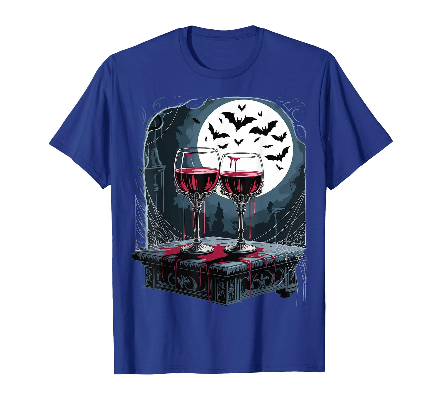 Glasses of Wine Halloween Costume Funny Spooky Tee T-Shirt