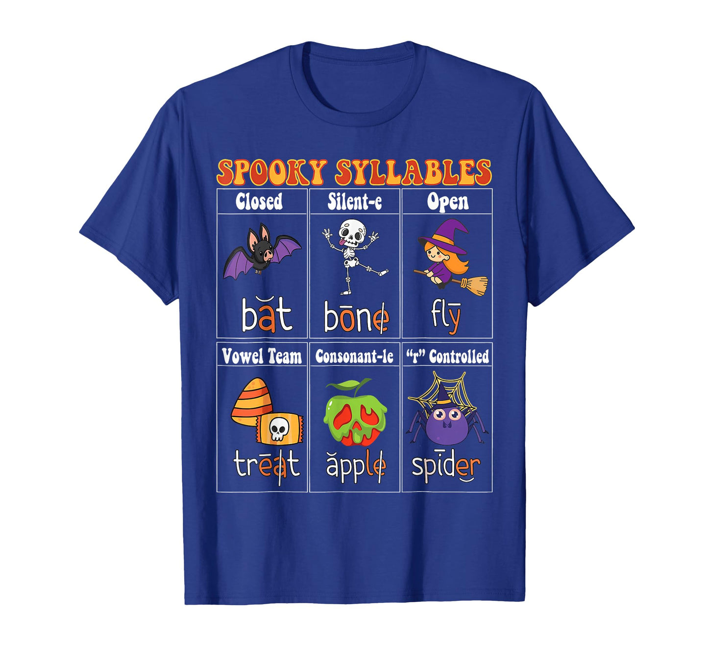 Spooky Syllables Funny Halloween Educational Teachers Kids T-Shirt