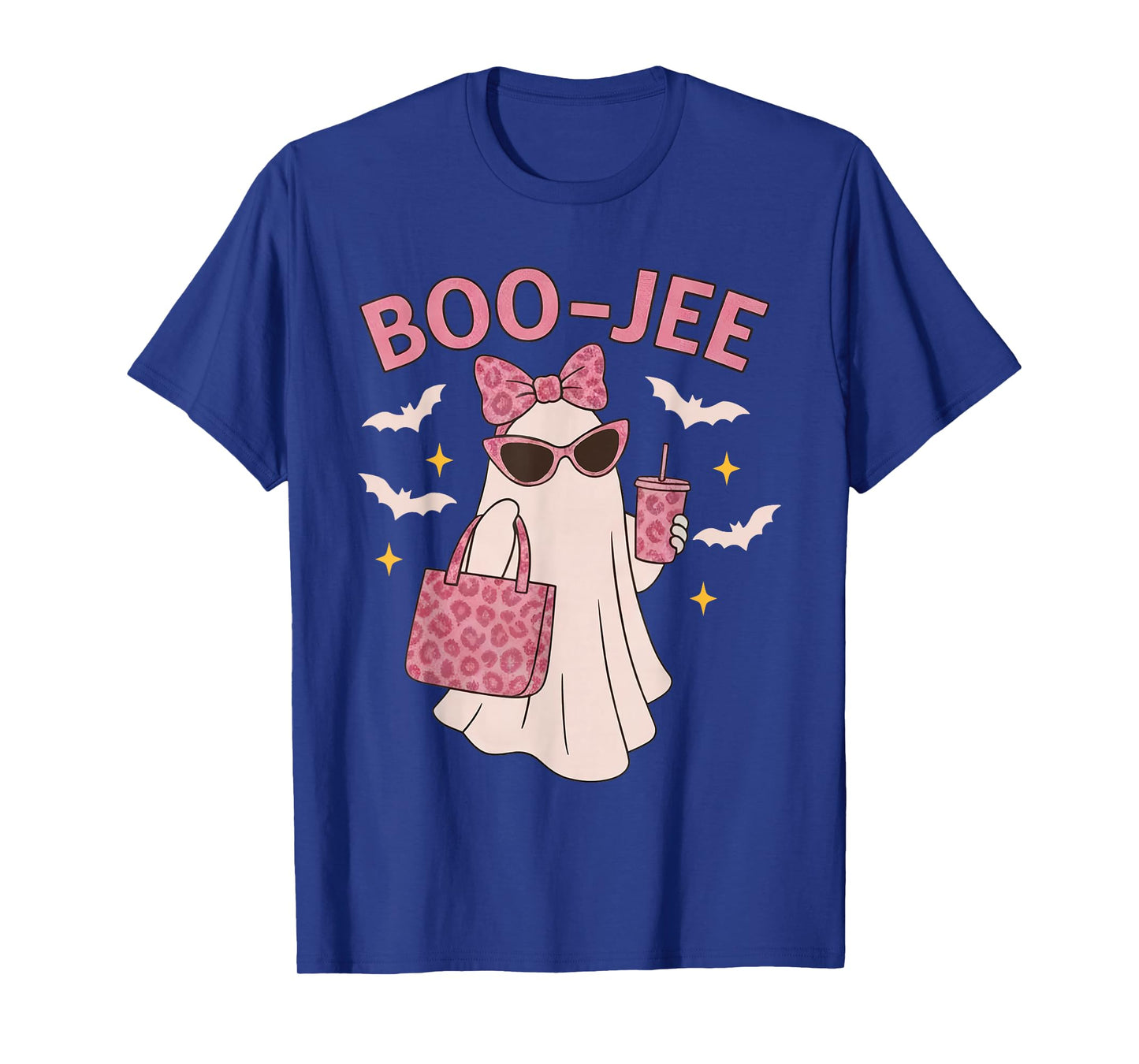 Coquette Leopard Ghost Coffee Boo-JEE Halloween Boujee Ghost T-Shirt