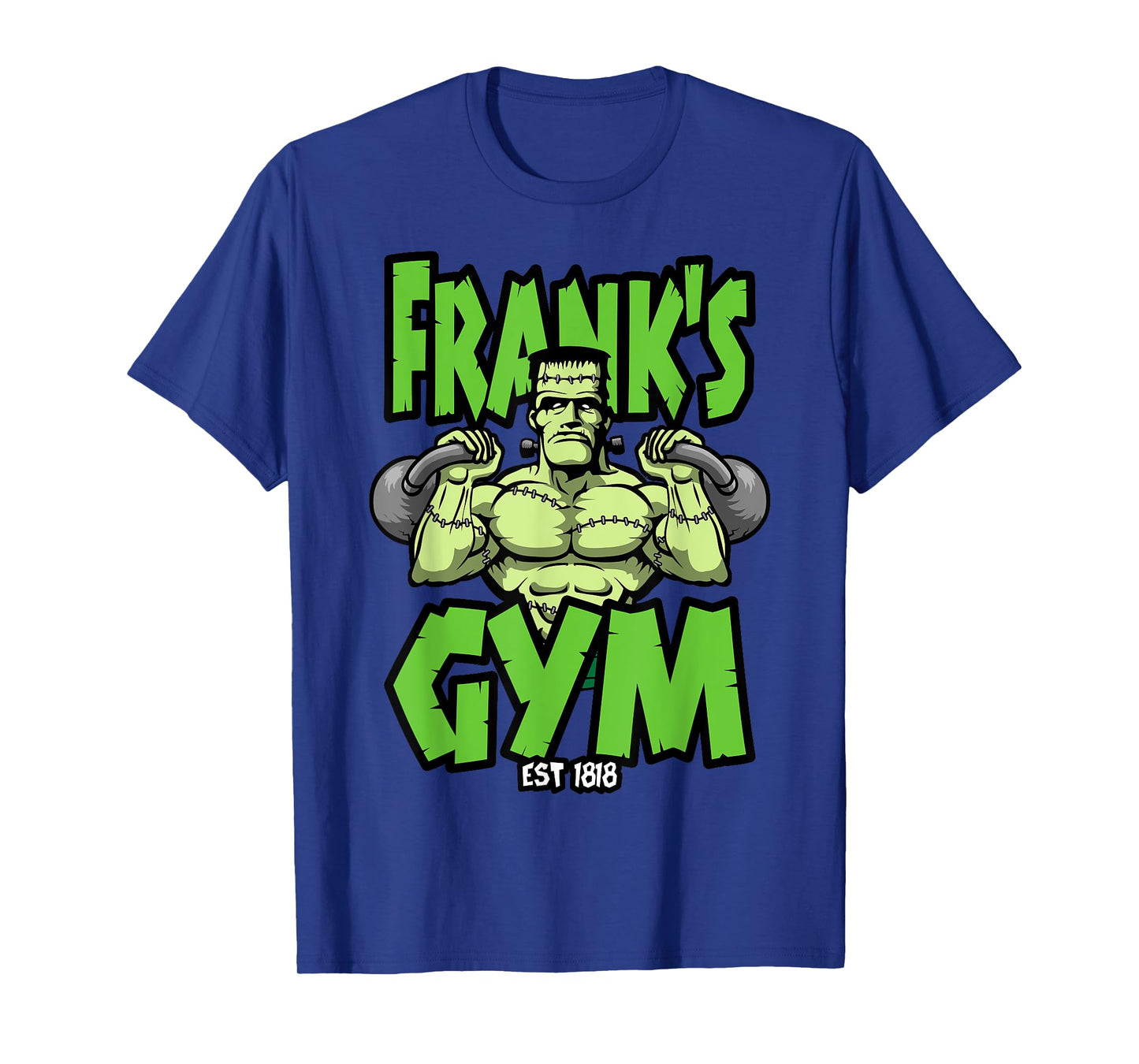 Frankenstein Kettlebell Fitness Gym Halloween Workout T-Shirt