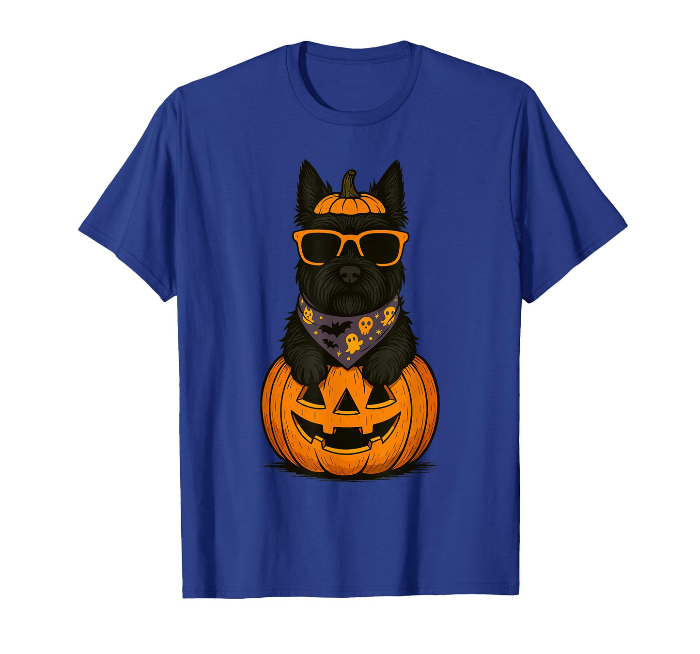 Spooky Scottish Terrier Pumpkin Halloween Scottie Dog Lover T-Shirt