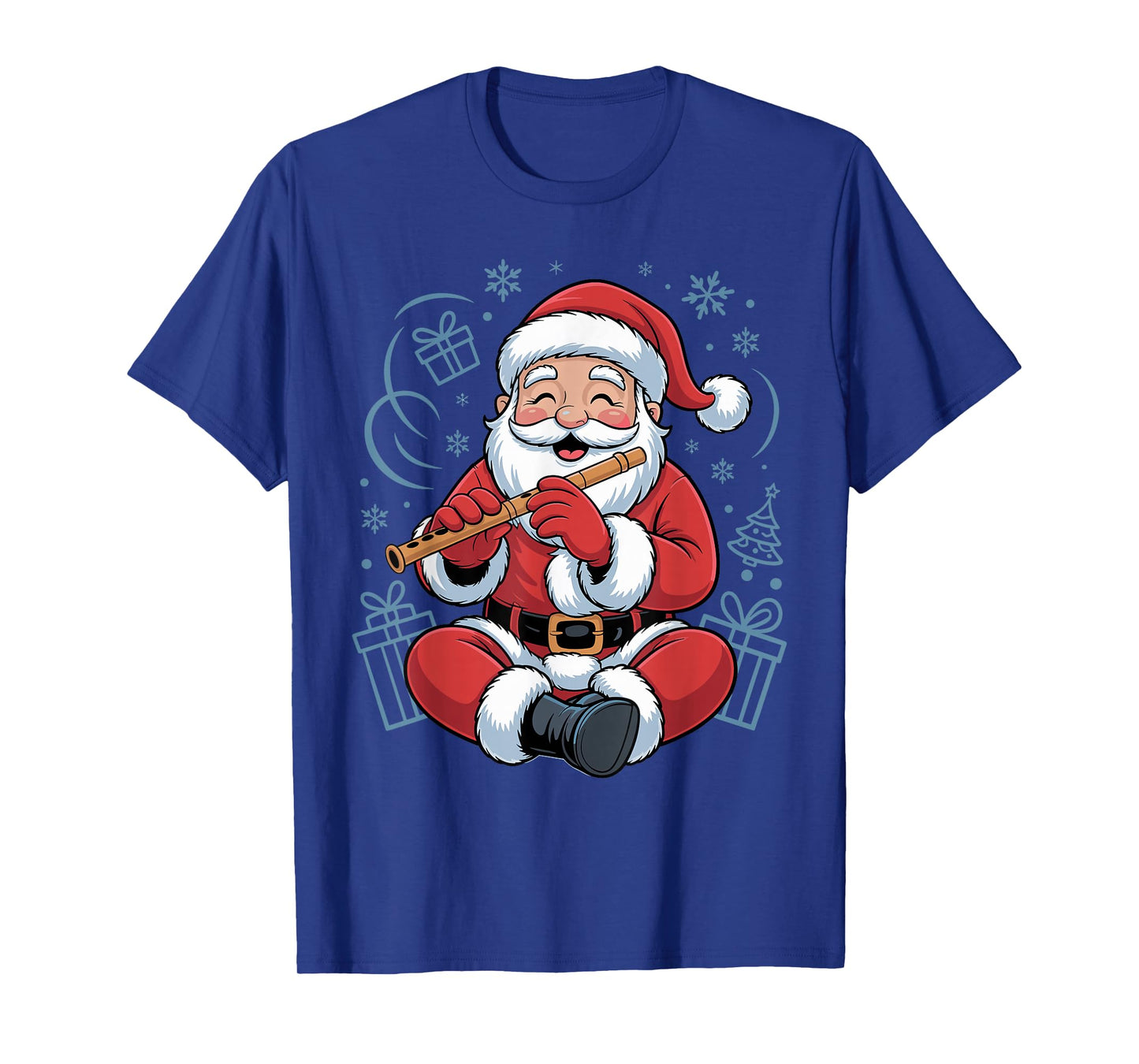 Funny Santa Christmas Design Flute Holiday Xmas Pajama T-Shirt