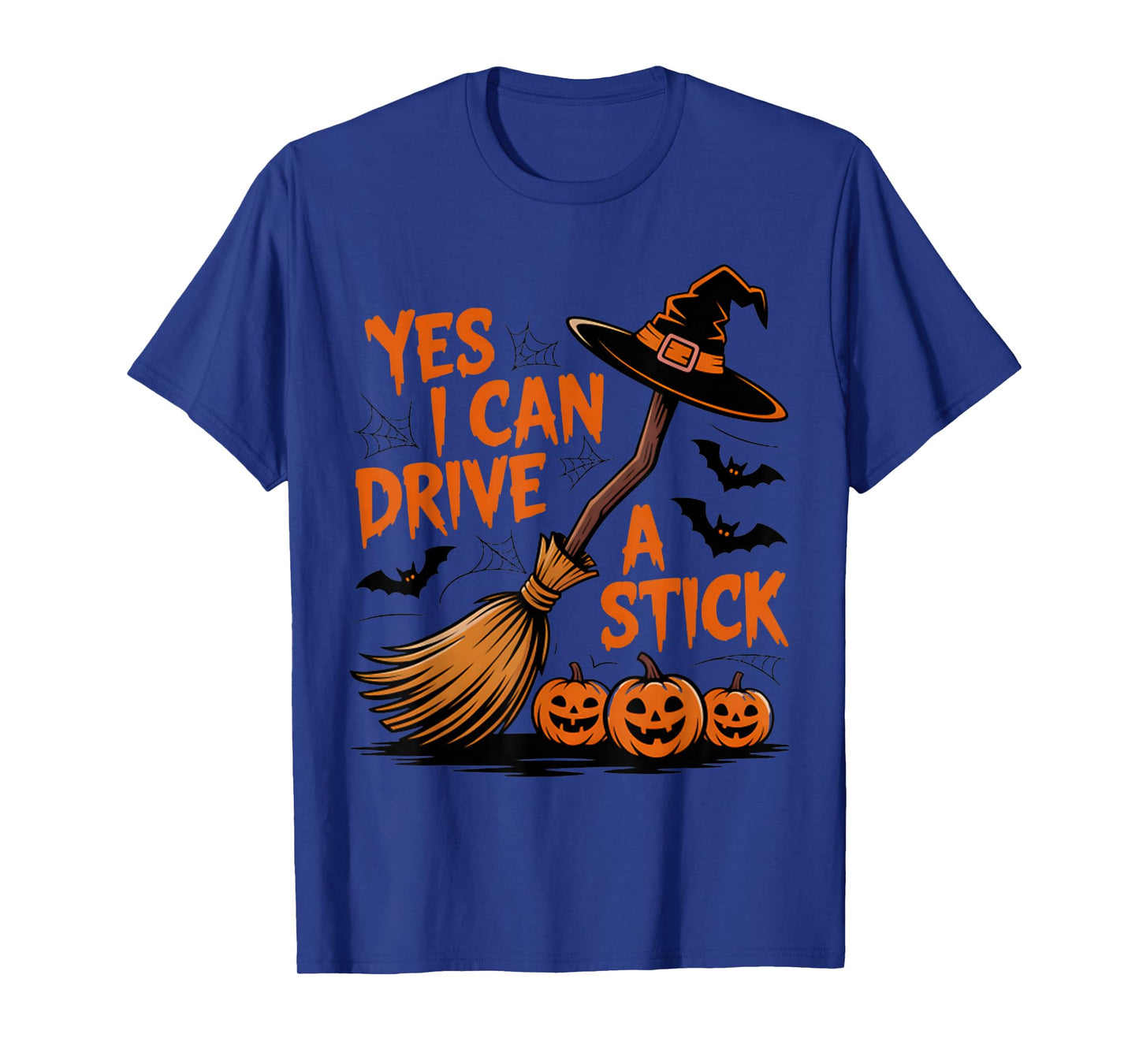 Yes I Can Drive A Stick Funny Halloween Spooky Witch T-Shirt