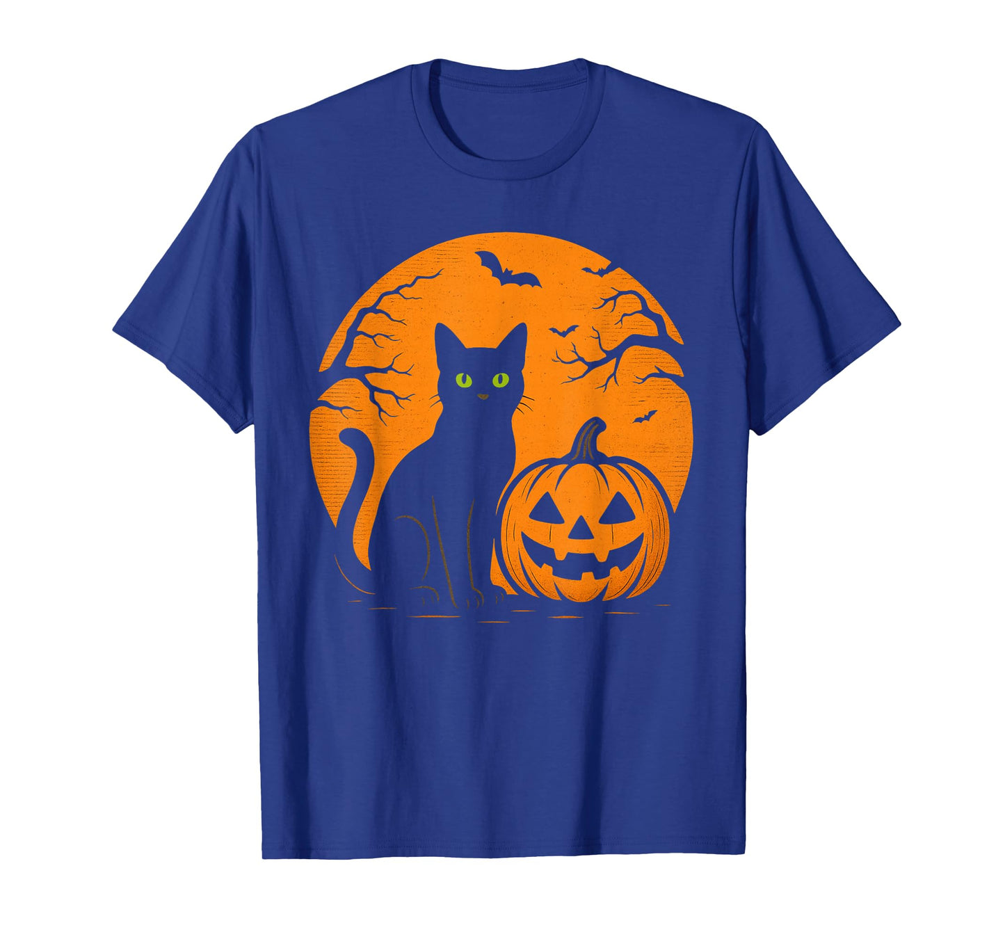 Retro Black Cat Pumpkin Halloween Costume Fall Autumn Season T-Shirt