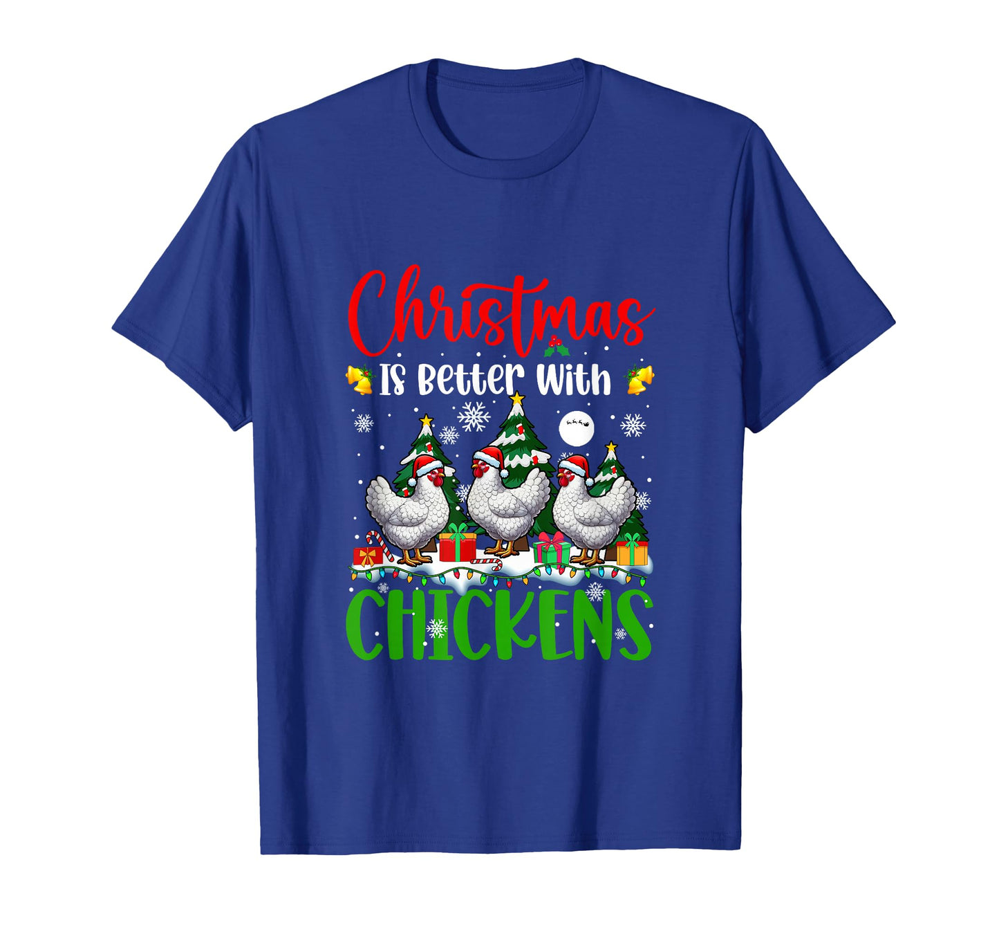 Xmas is Better Funny Joke Chickens Lover Christmas Tree T-Shirt