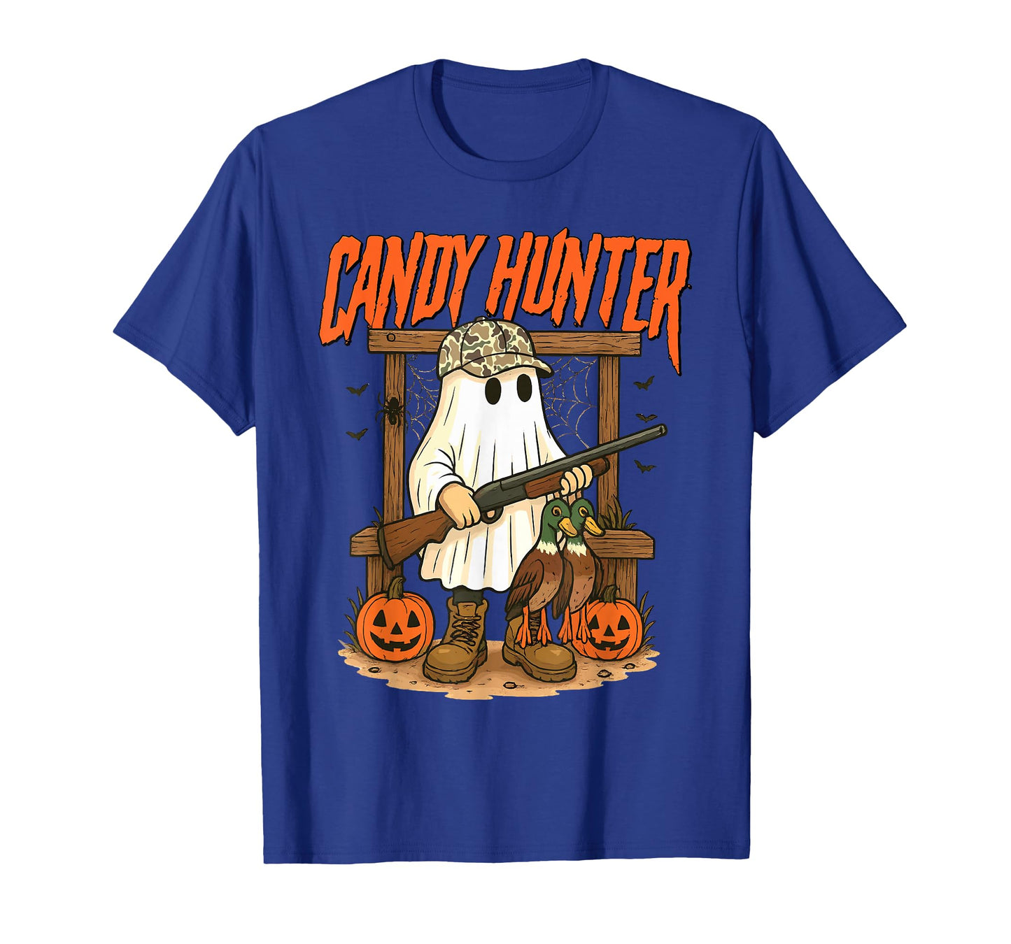 Candy Hunter Camo Ghost Funny Halloween Hunting Season Boys T-Shirt