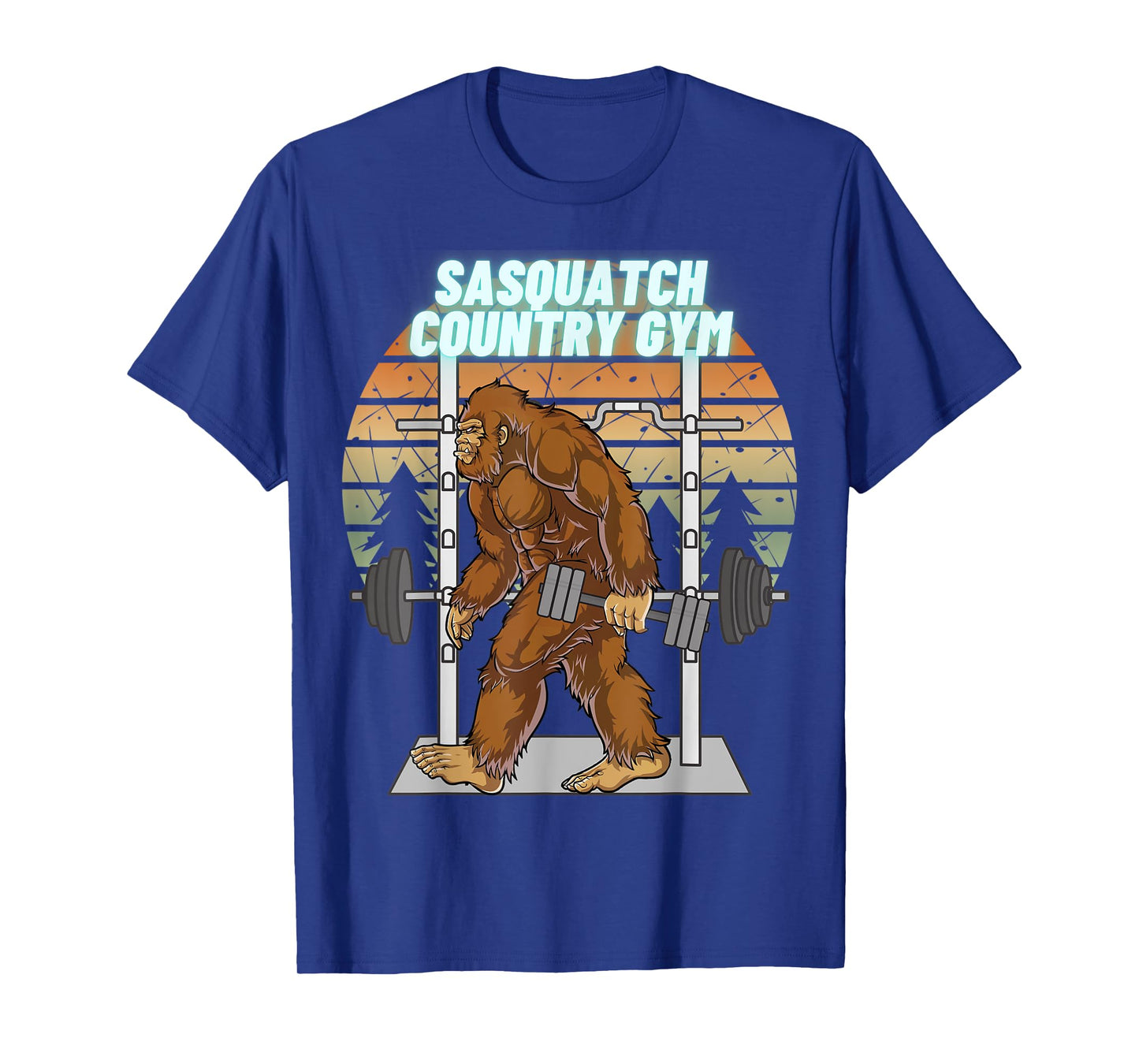 Gym Bodybuilder Country Vintage Weights Sasquatch Bigfoot T-Shirt