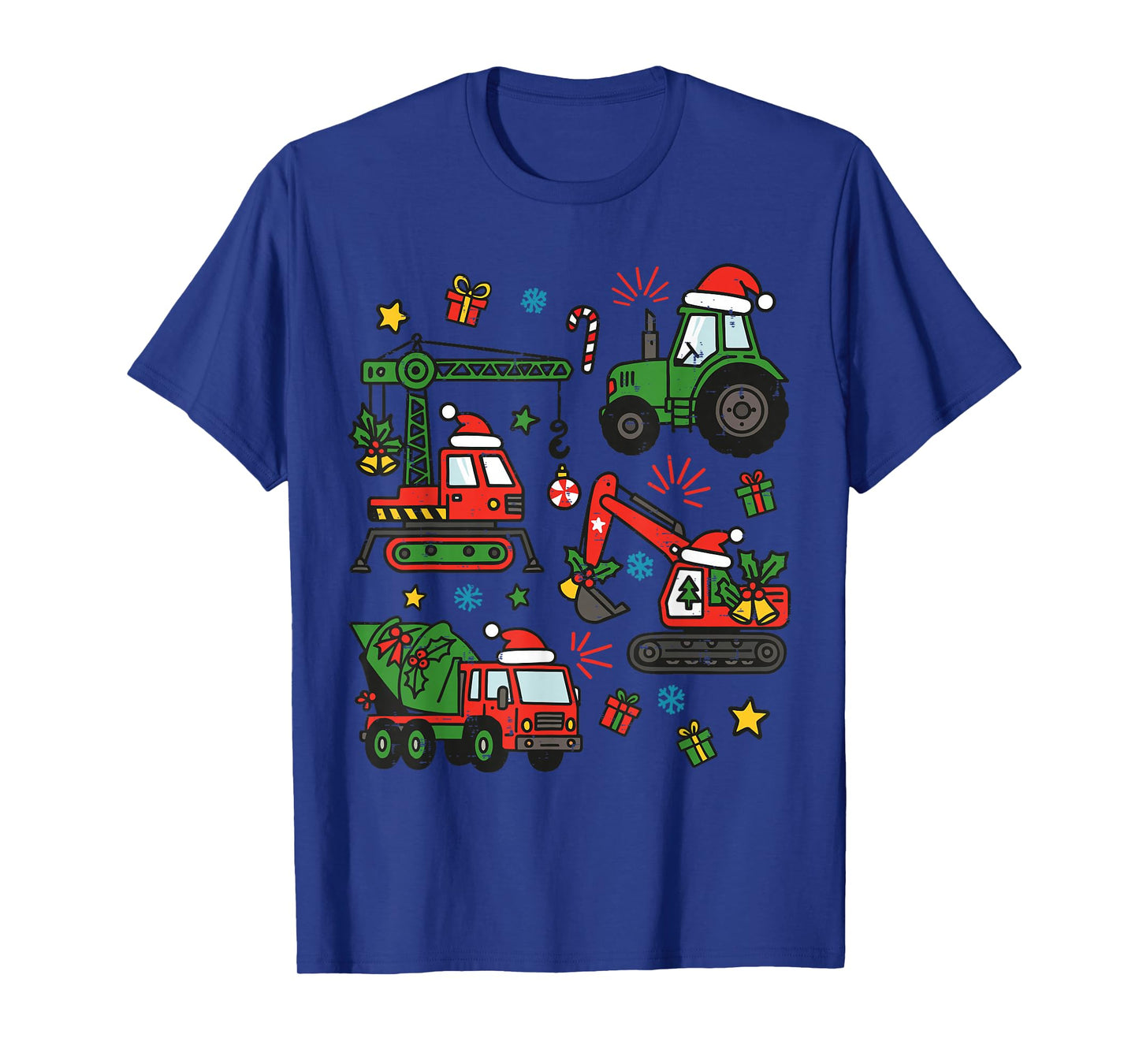 Christmas Construction Trucks Xmas Santa Toddler Kids Boys T-Shirt