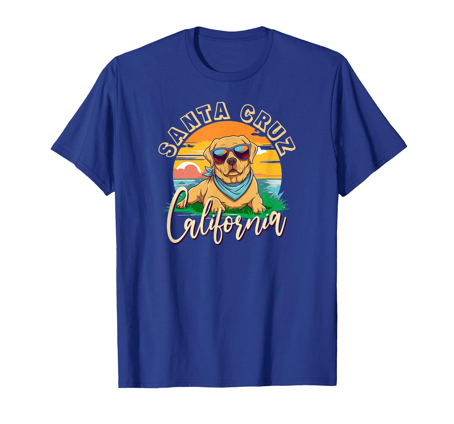Retro Santa Cruz California Beach Labrador Dog Breed T-Shirt