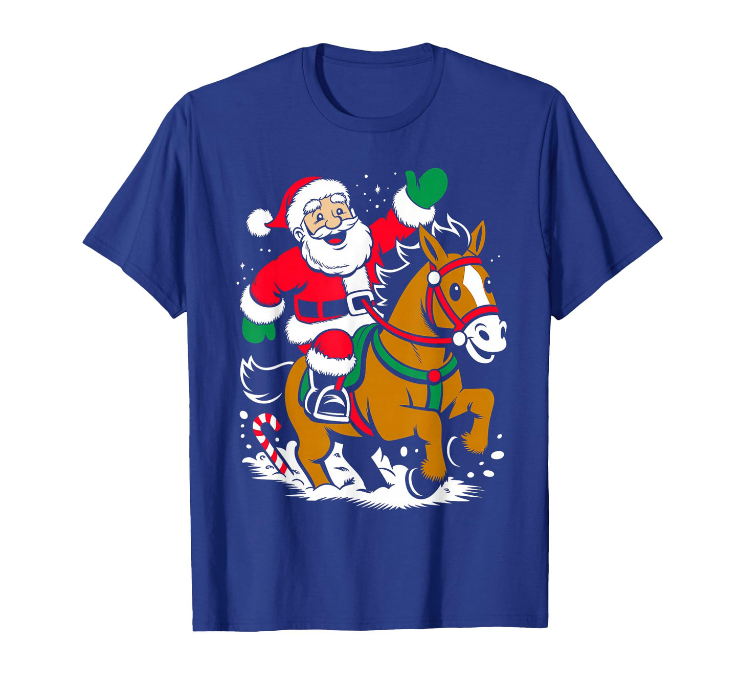 Santa Riding Horse Funny Equestrian Christmas Xmas Pajama T-Shirt