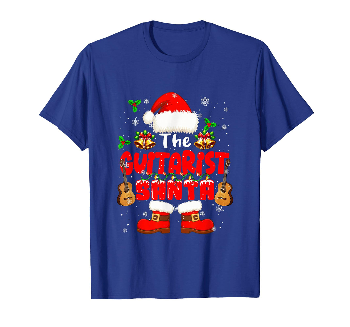 The Guitarist Santa Christmas Colorful Costume Job Team T-Shirt