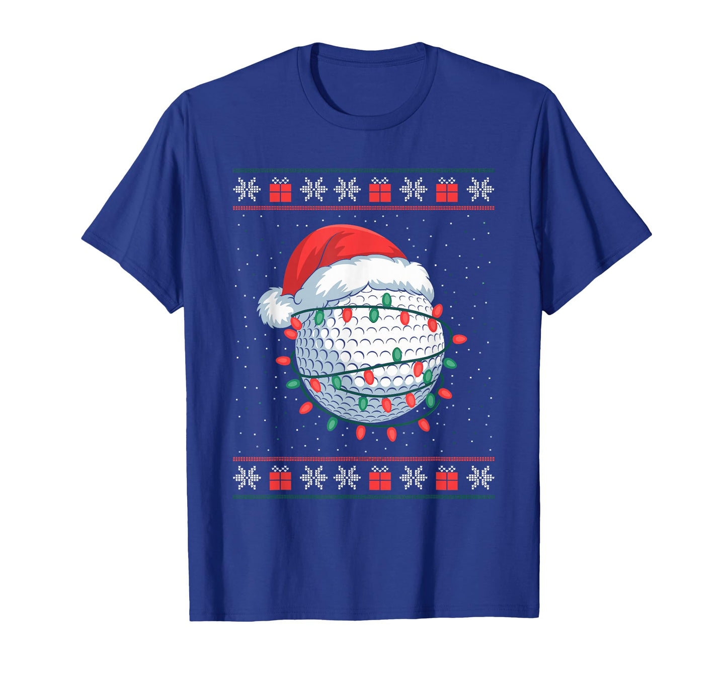 Golf Ball Santa Hat Ugly Christmas Sweater Golfer Golfing T-Shirt