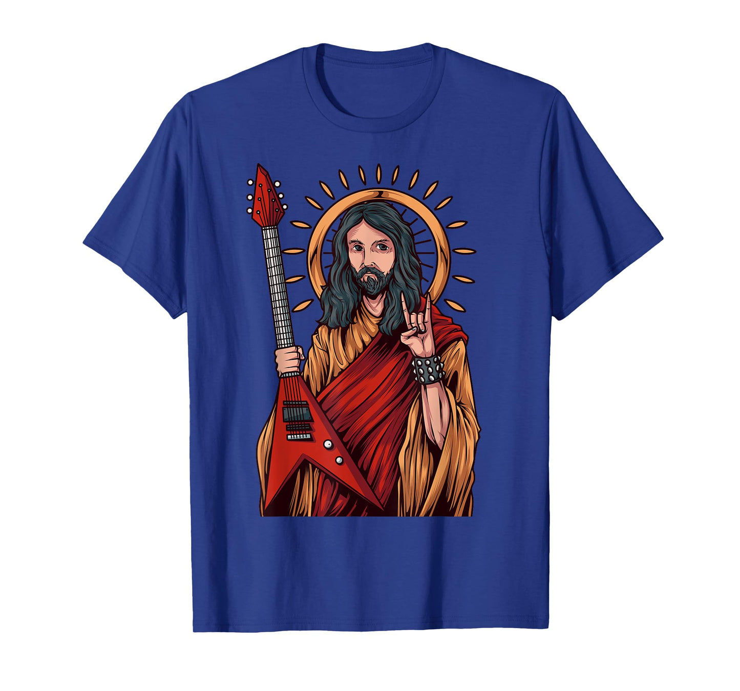 Jesus Playing Heavy Metal Guitar T-Shirt