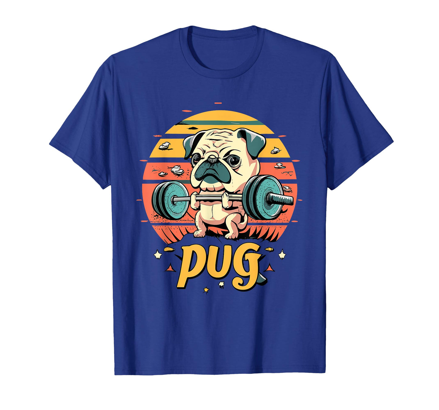 Pug Weightlifting Funny Deadlift Men Fitness Gym Workout T-Shirt