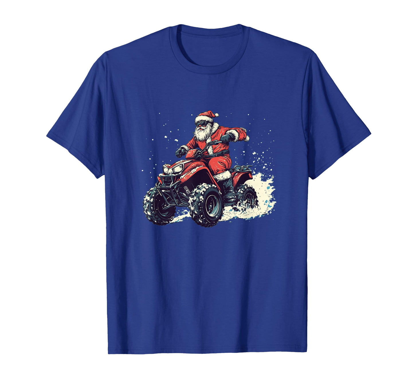 Pretty Santa Claus Hits The Road on a Festive Quad T-Shirt