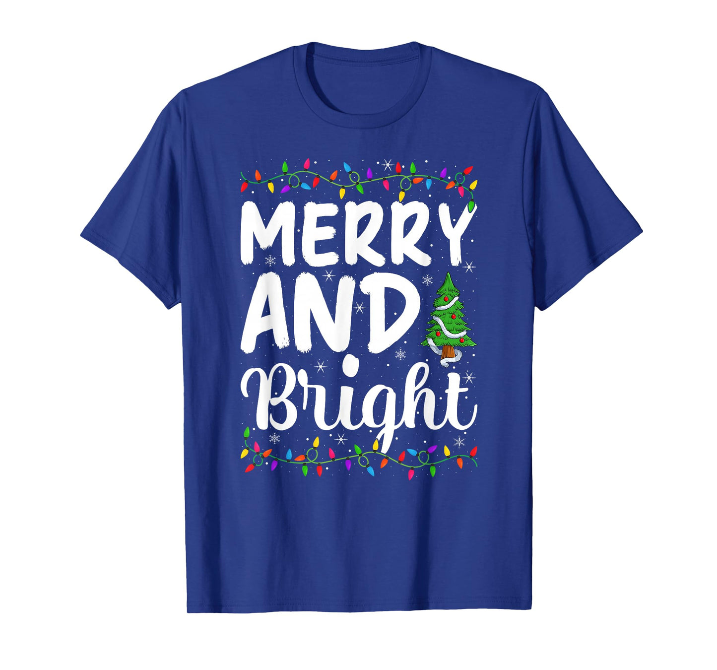 Merry and Bright Xmas Lights Decor Holiday Christmas Pajamas T-Shirt