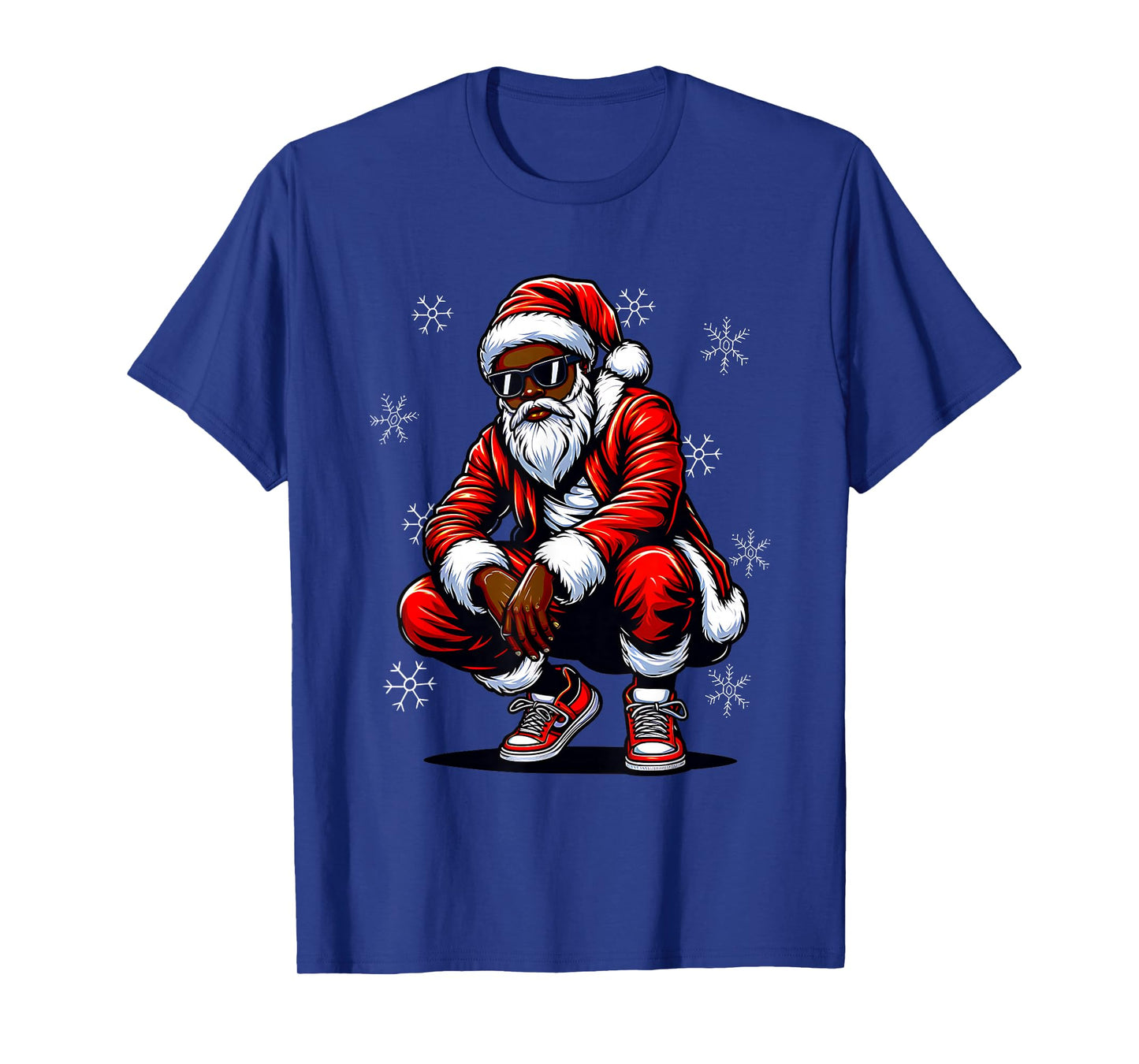 African American Christmas Pajama Xmas Afro Santa Claus PJ T-Shirt
