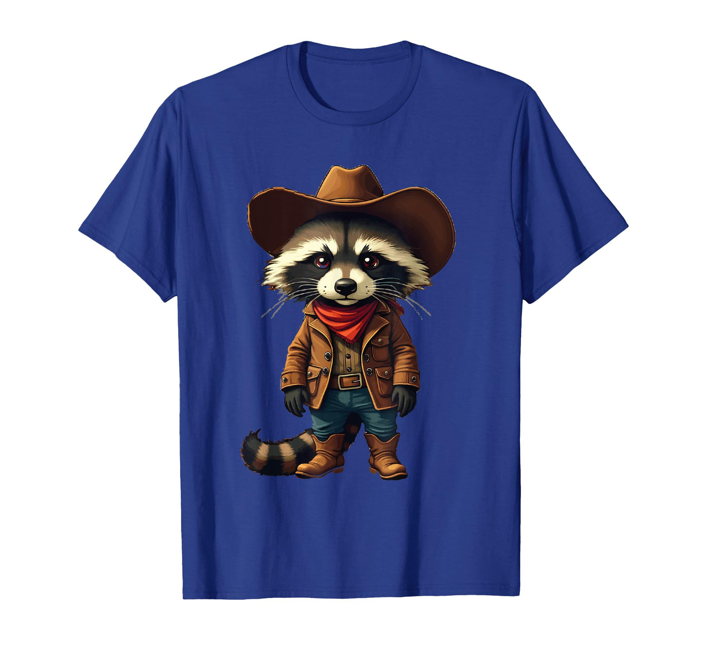 Western Cowboy Raccoon Cool Funny Graphic Country Cowboy T-Shirt