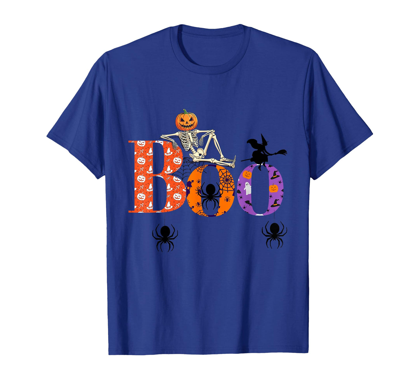 Boo Halloween Pumpkin Skeleton Witch Women T-Shirt