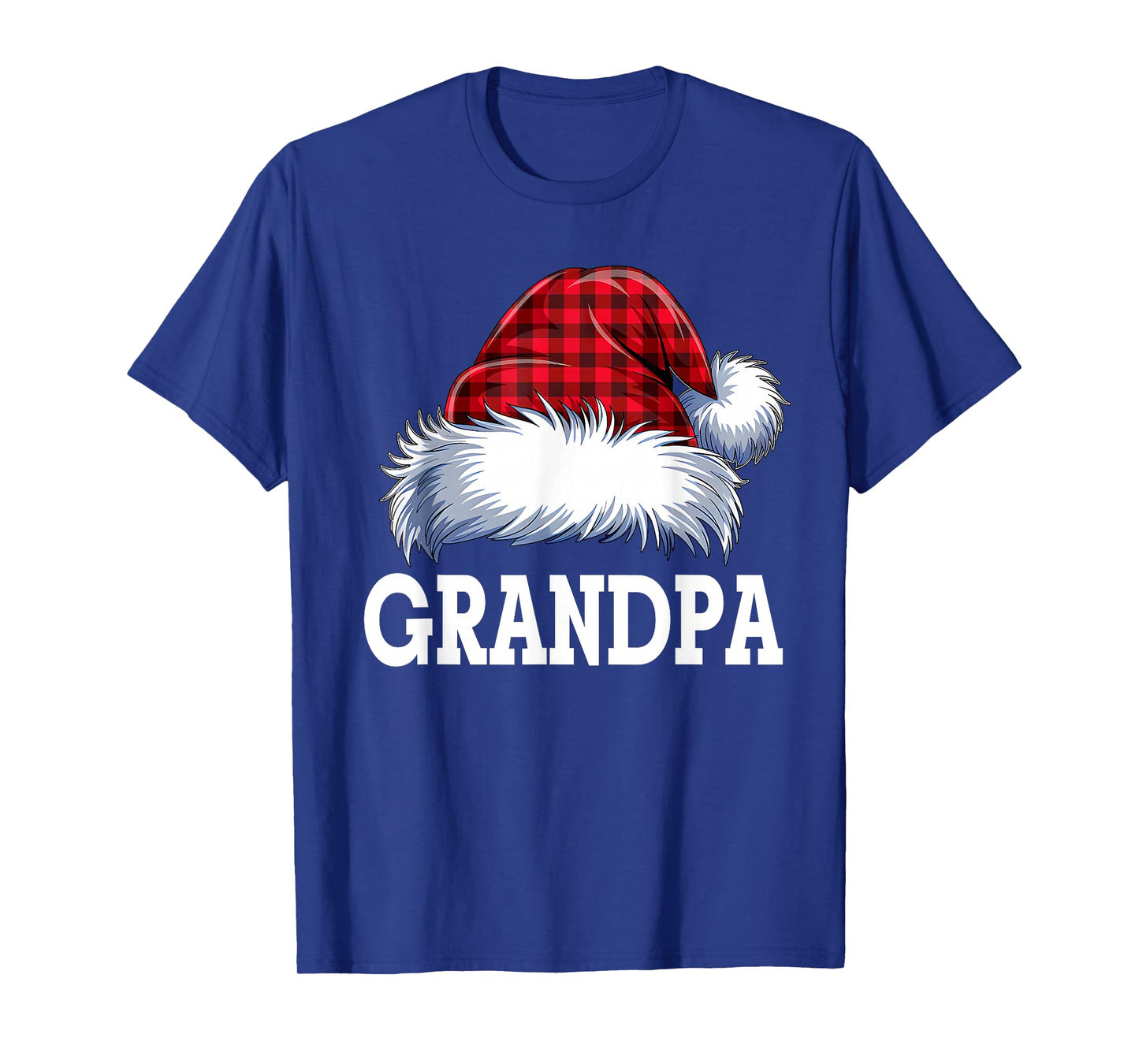 Grandpa Santa Red Plaid Christmas Family Matching Pajamas T-Shirt