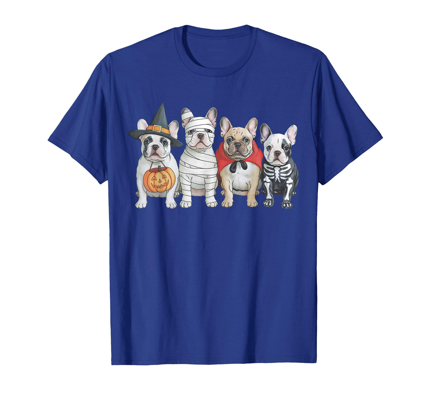 Cute French Bulldog Witch Mummy Halloween Pumpkin Dog Spooky T-Shirt