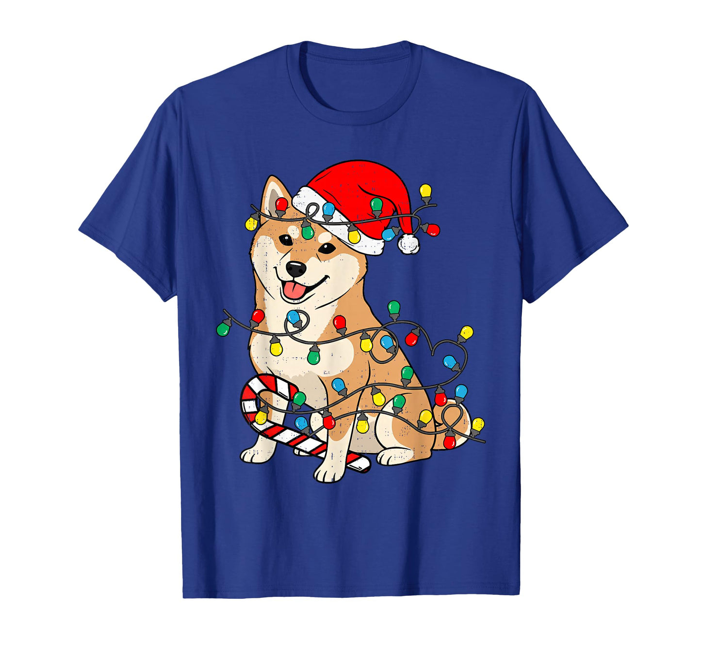 Shiba Inu Dog Christmas Lights Santa Xmas Pet Dog Lover T-Shirt