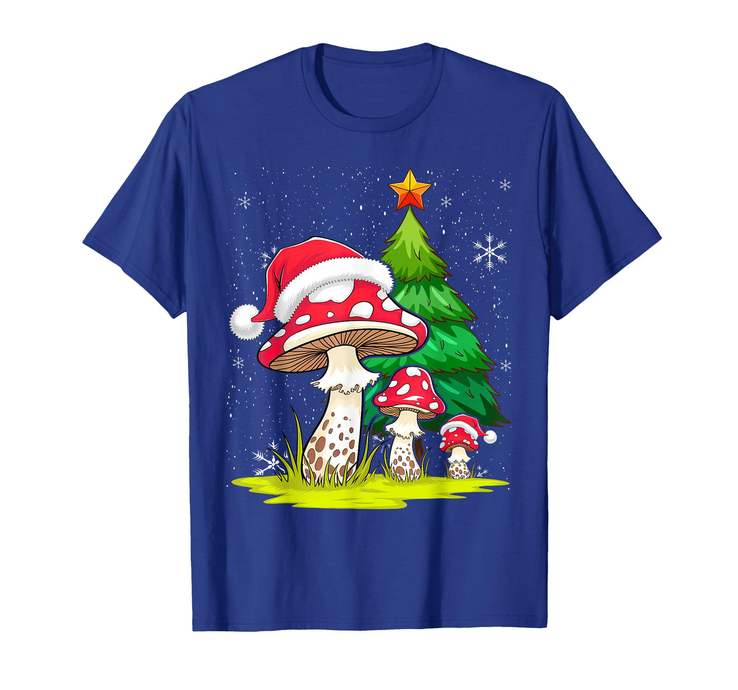 Santa Hat Mushroom Christmas T-Shirt
