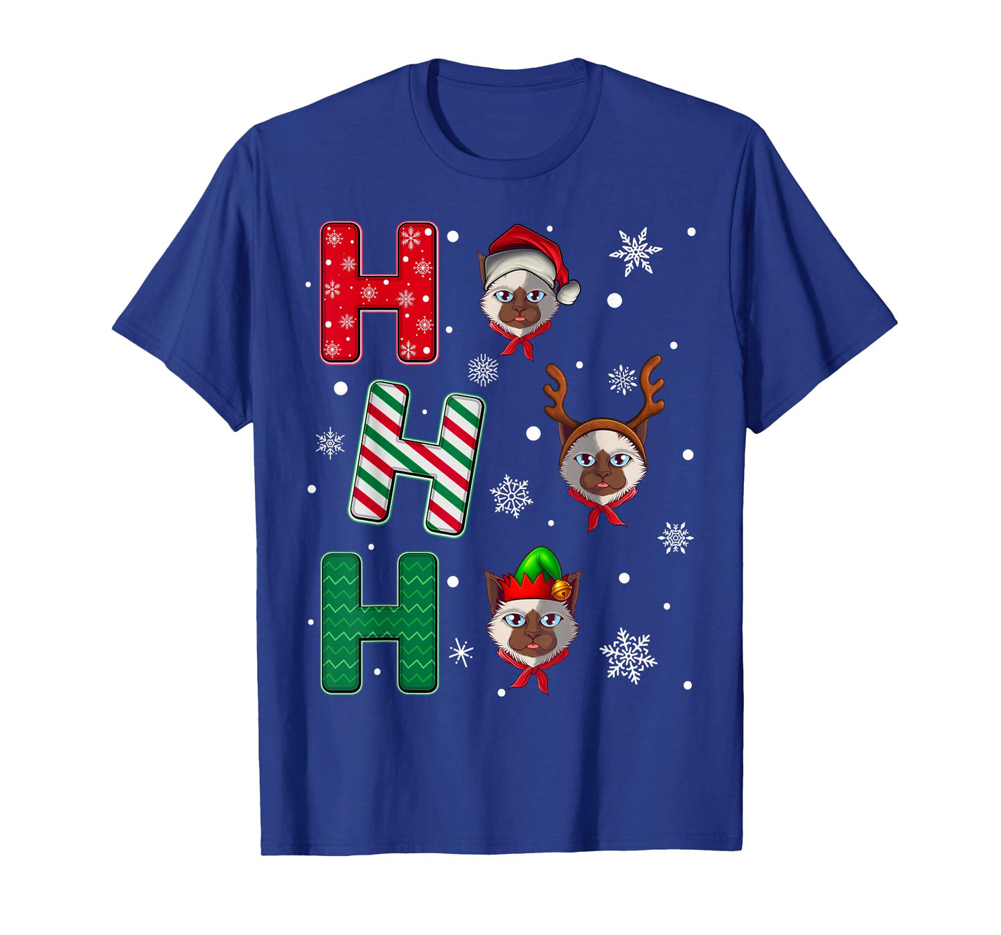 Ho Ho Ho Ragdoll Cat Animal Matching Santa Elf Xmas T-Shirt