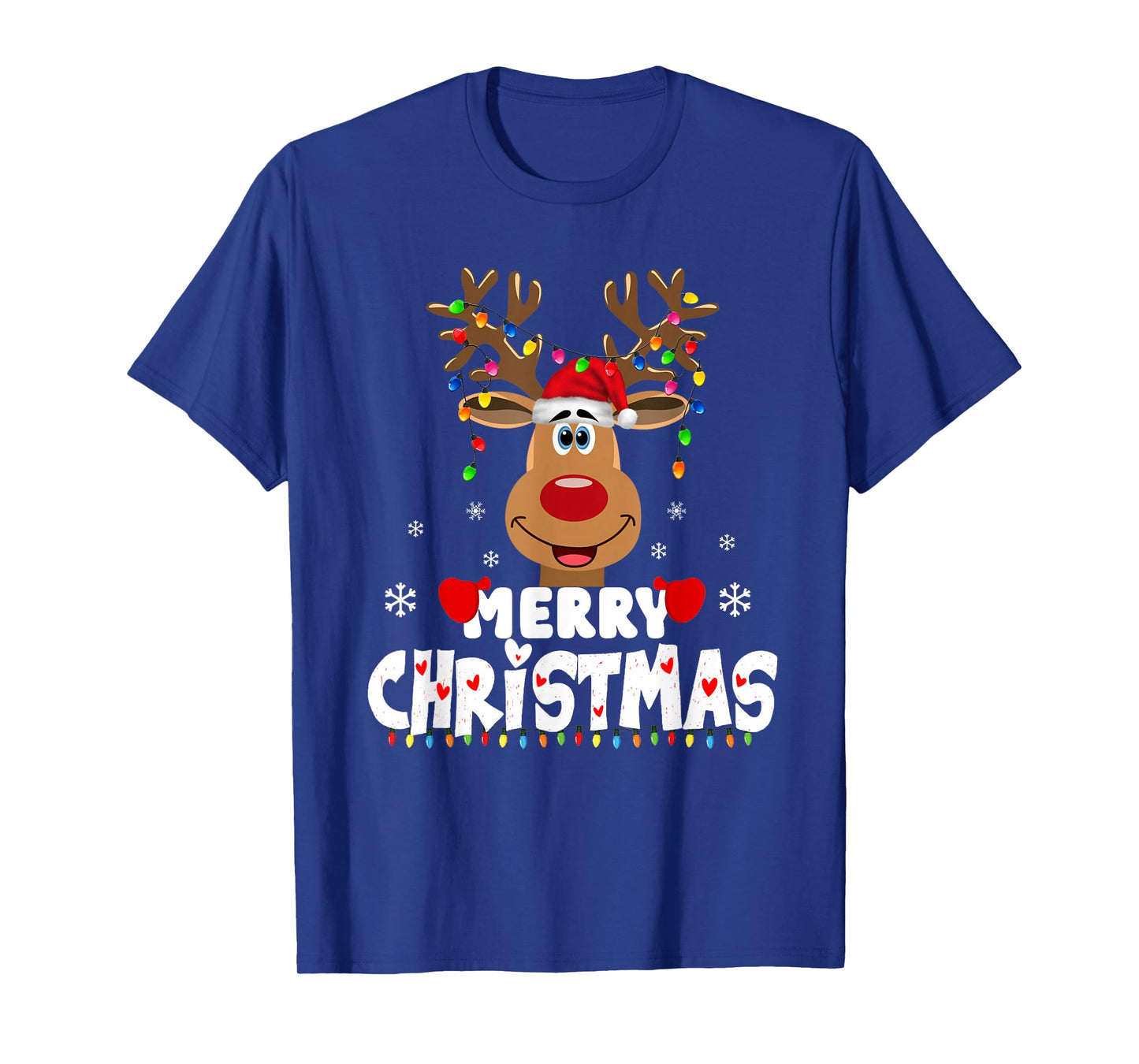 Funny Merry Christmas Reindeer Xmas 2025 Family Men Women T-Shirt