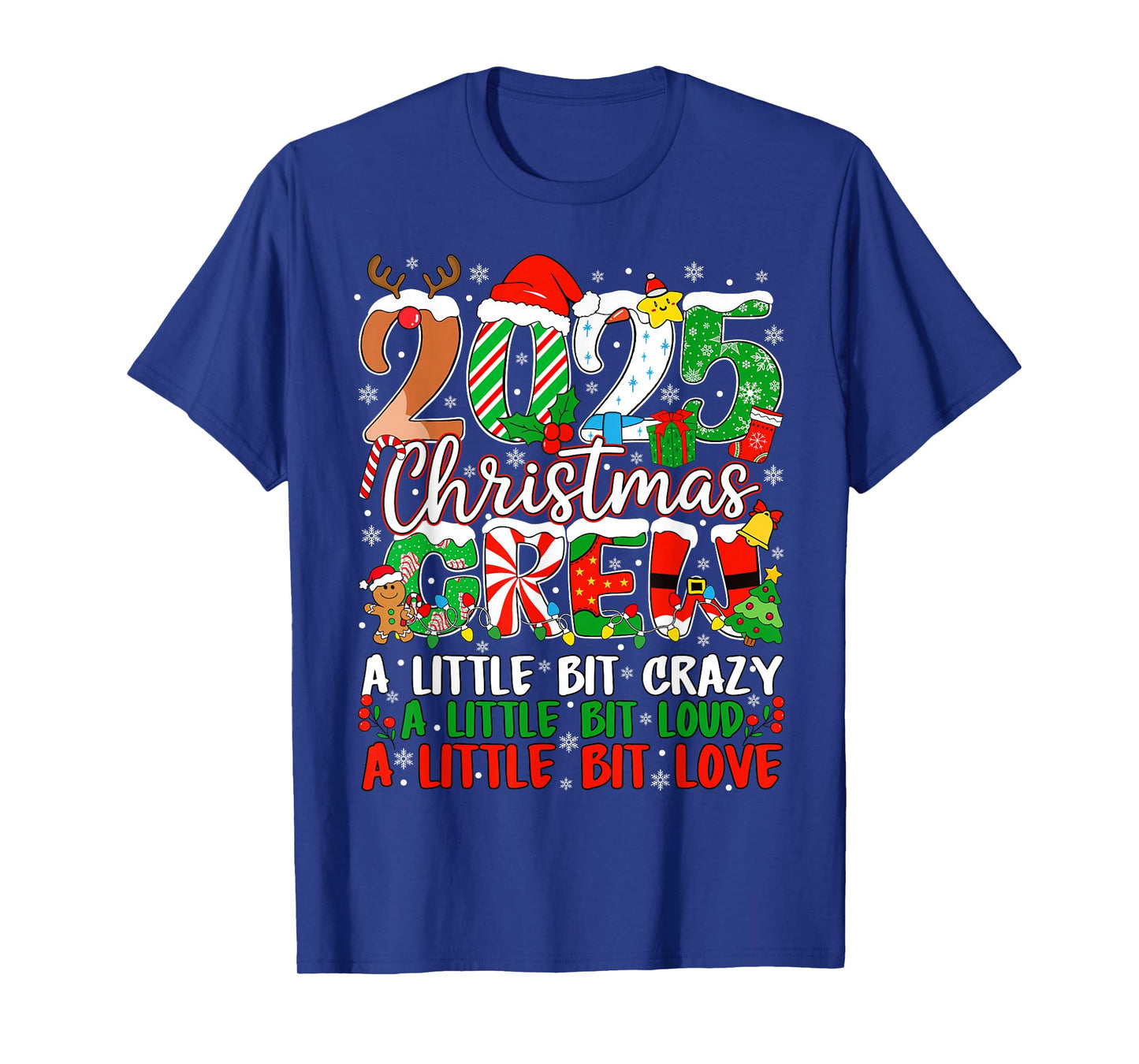 Family Christmas Crew 2025 Matching Outfit Xmas Squad Santa T-Shirt