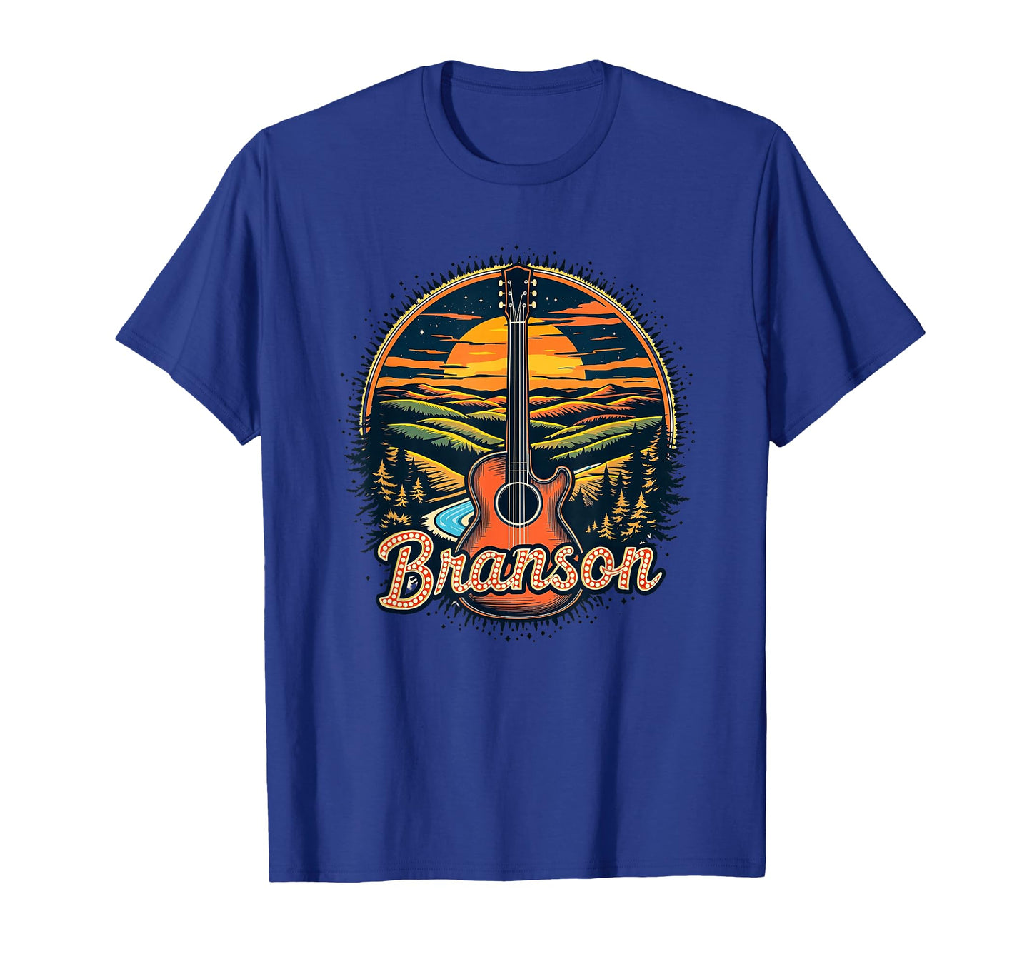 Vintage Branson Missouri Sunset Nature Cityscape Retro T-Shirt