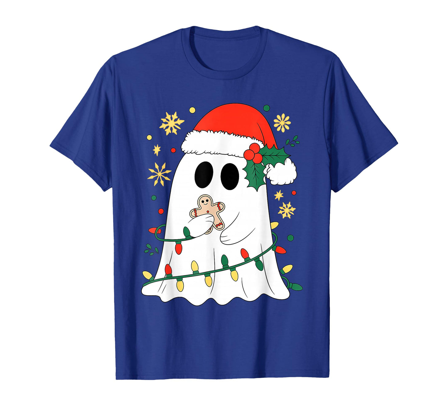 Retro Halloween Ghost Christmas Santa Spooky Funny Women Men T-Shirt