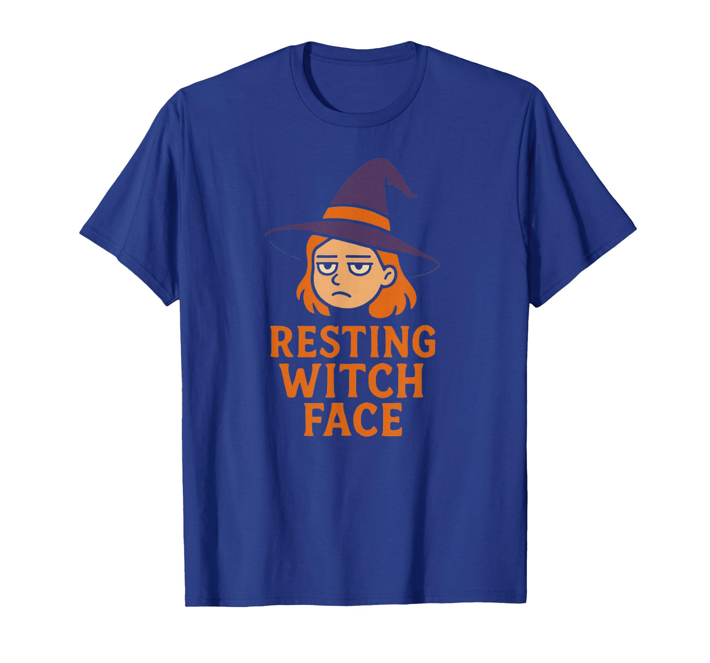 Funny Halloween with Resting Witch Face Design T-Shirt