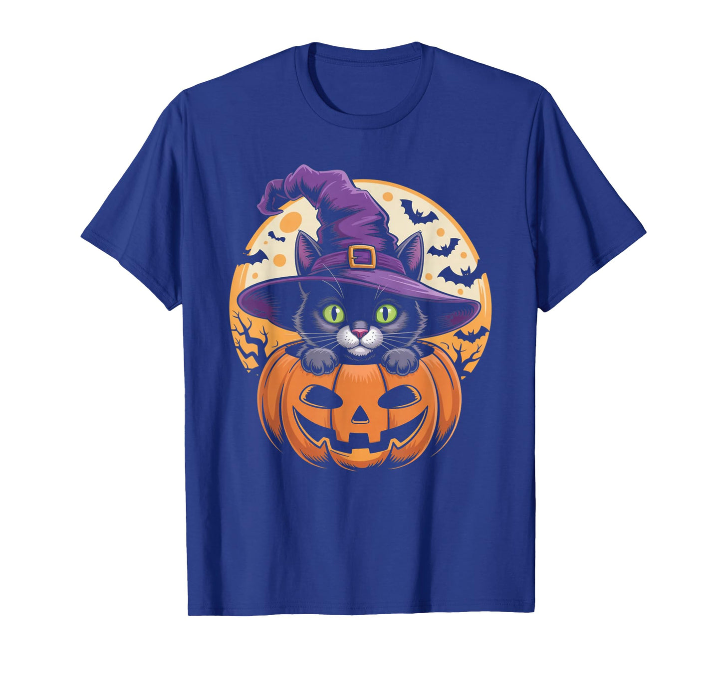 Cat Halloween Pumpkin Black Cat Scarry Spooky Gifts Kids T-Shirt