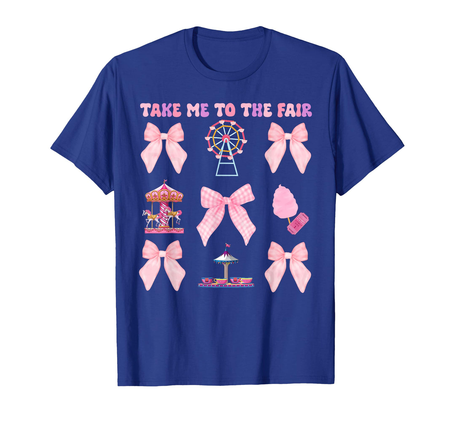 Take Me To The Fair Ferris Wheel Pink Bow T-Shirt