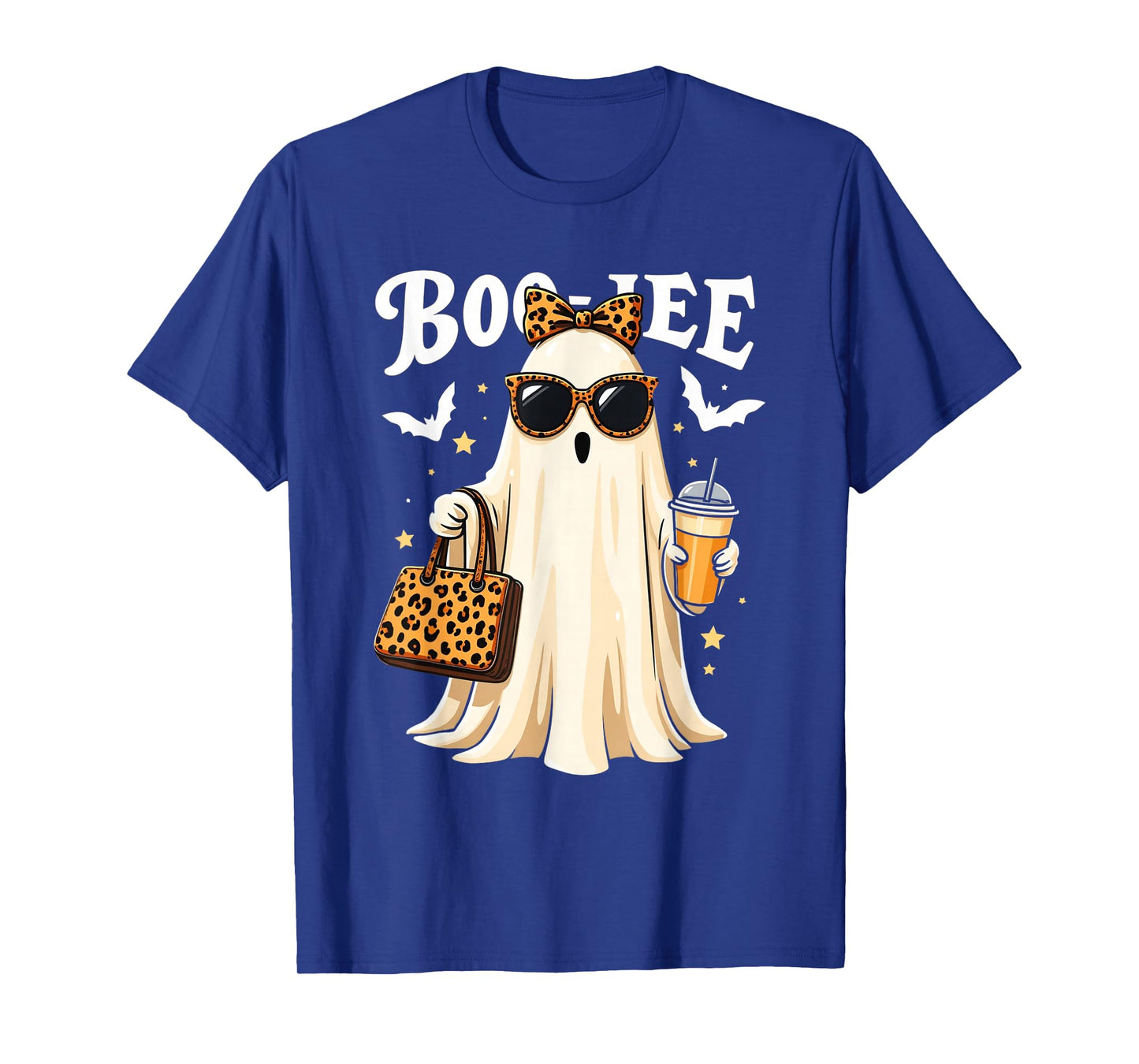 Coquette Leopard Ghost Coffee Boo-JEE Halloween Boujee Ghost T-Shirt