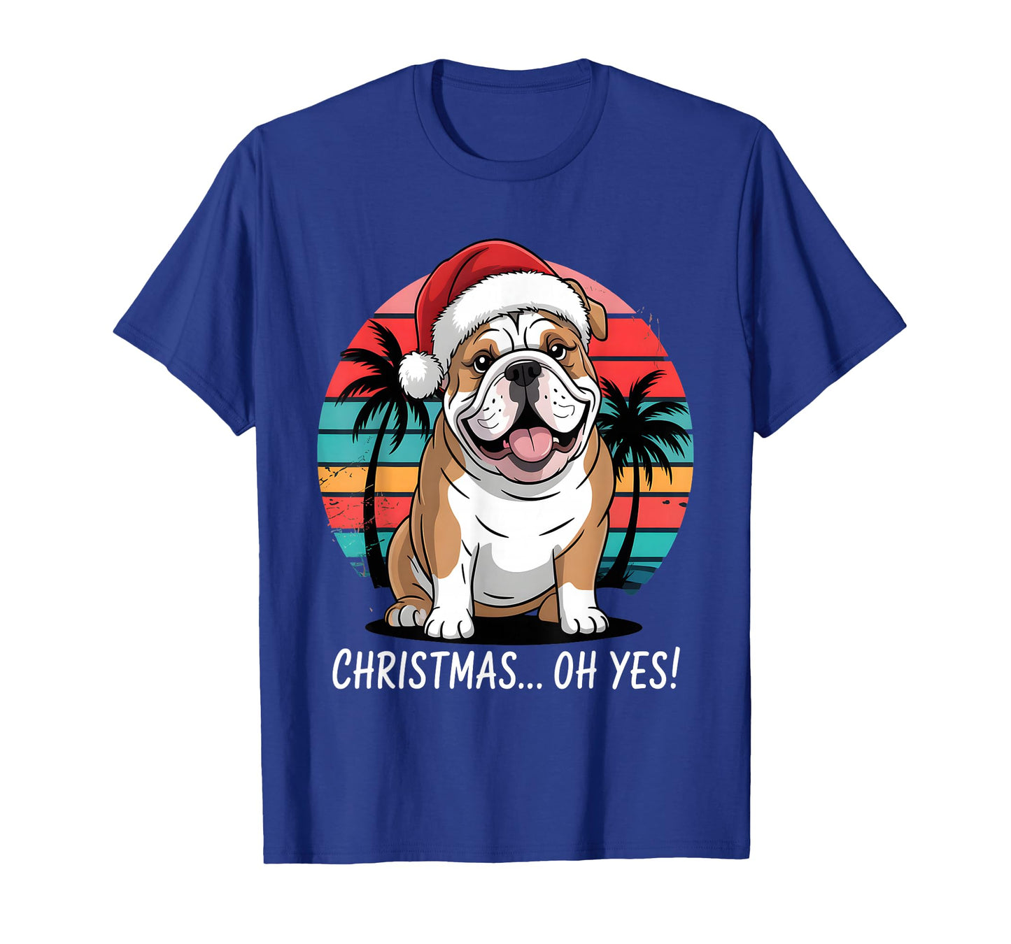 Funny Father Christmas Xmas British Bulldog Party Costume T-Shirt