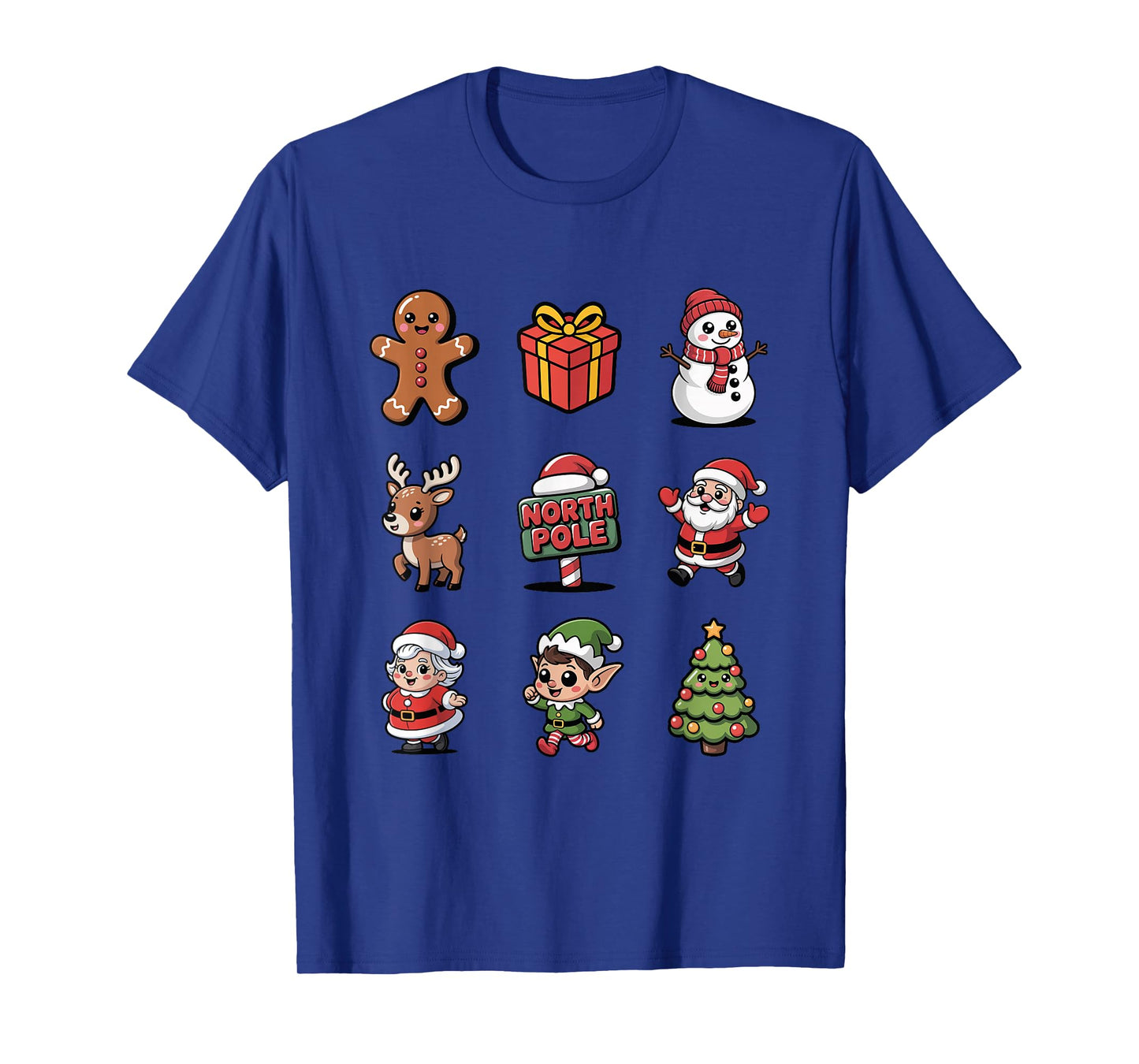 Cute Elf Santa Tree Reindeer North Pole T-Shirt