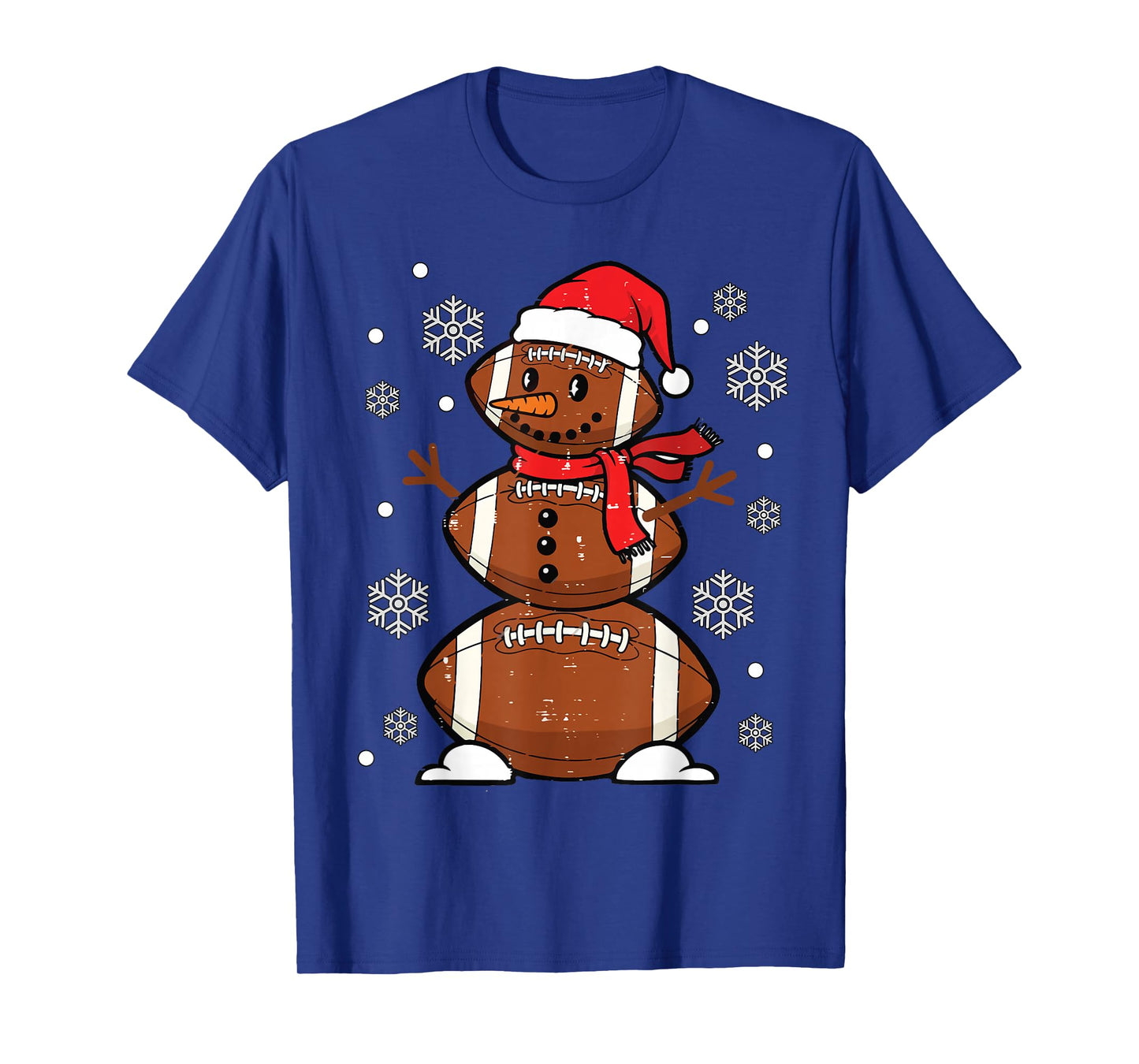 Funny Football Snowman Christmas Santa Men Women Kid T-Shirt