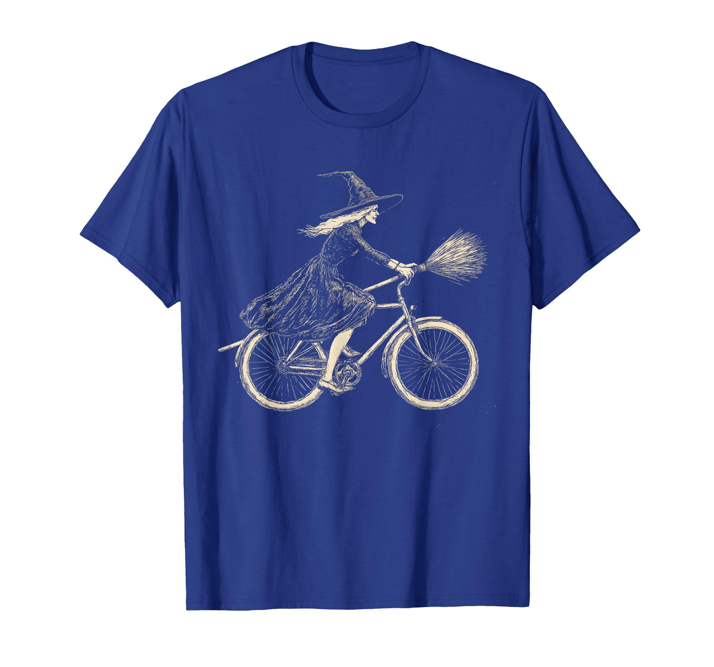 Vintage Halloween Witch on Bicycle Witches Cycling T-Shirt