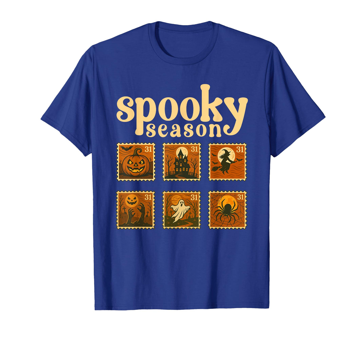 Vintage Halloween Postage Stamps Spooky Art T-Shirt
