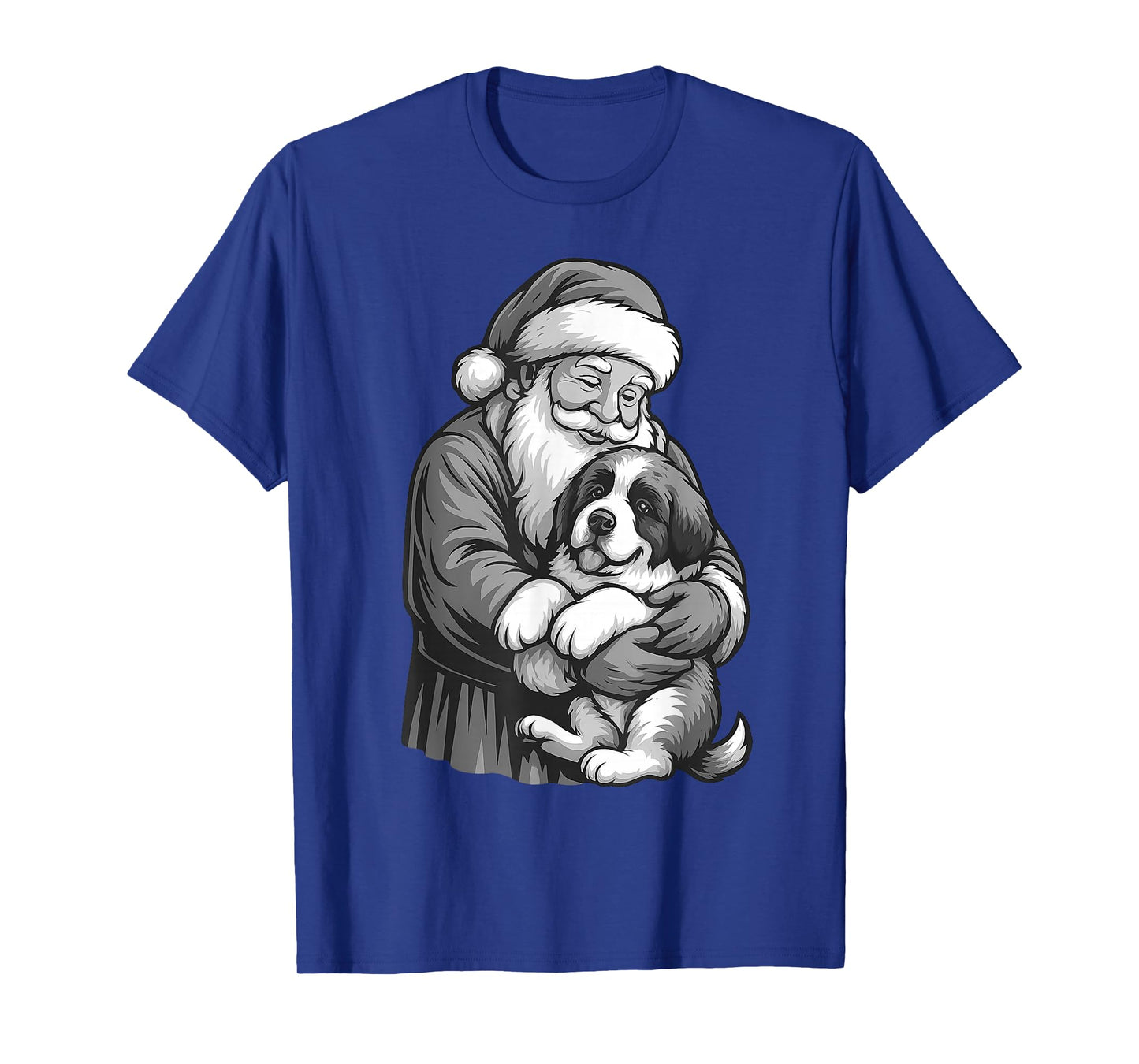 Saint Bernard Santa Claus Christmas Dog Lover T-Shirt