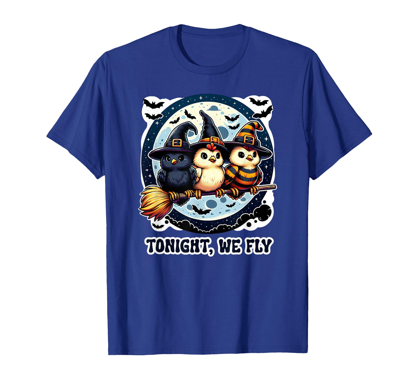 Funny Chicken Spooky Season Farm Halloween Tonight We Fly T-Shirt