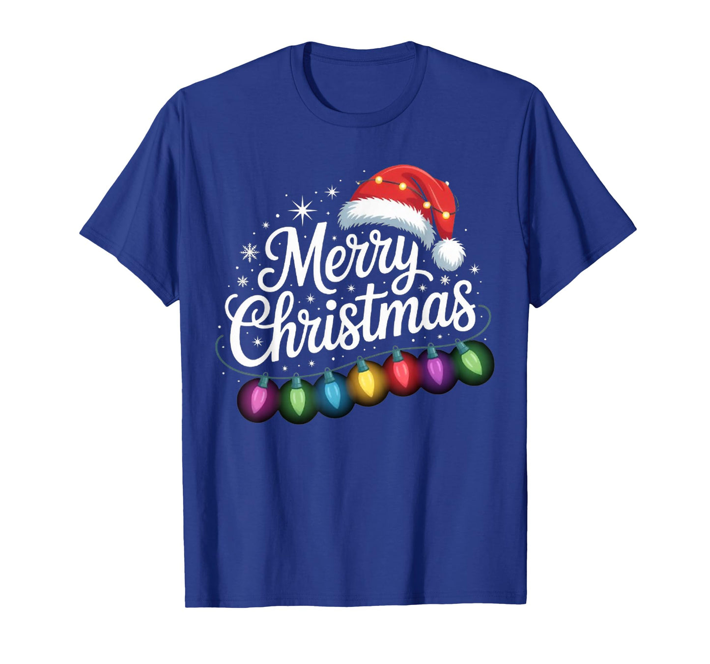 Funny Christmas Lights Santa Hat Merry Xmas Holiday Family T-Shirt