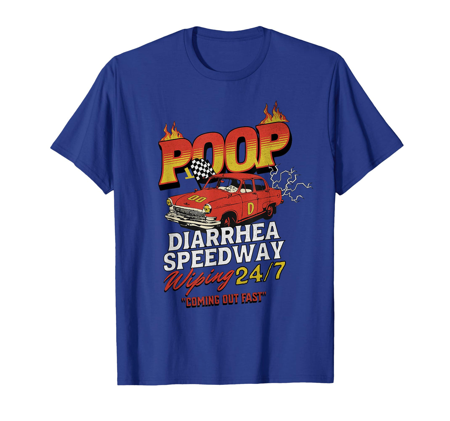 Funny Ironic Sarcastic Sayings Cynical Unique Tees Poop Diarrhea Speedway Wiping 24/7 Humor Meme Unisex-Adults T-Shirt Black X-Small Crew Neck Short Sleeve