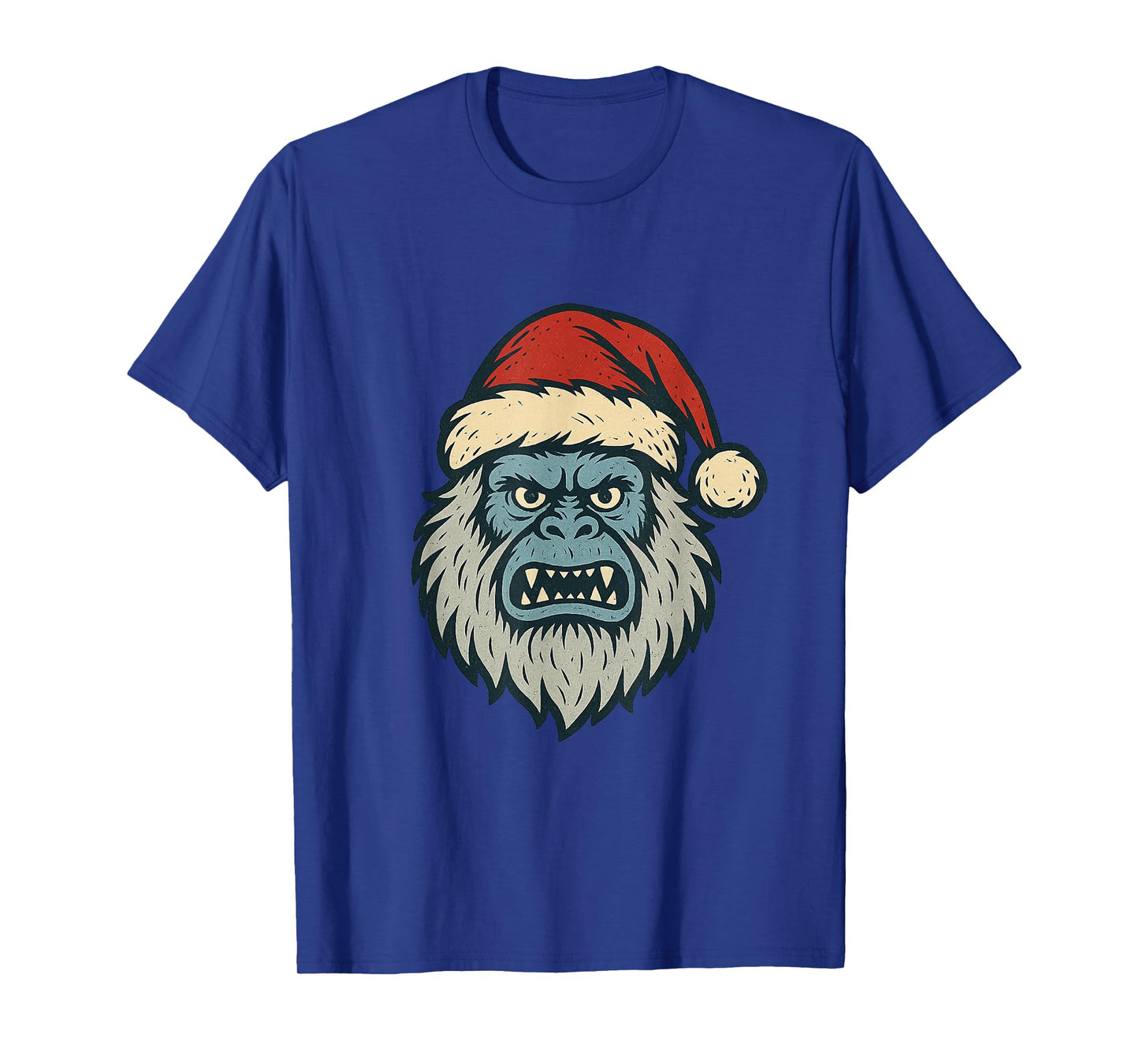 Yeti Abominable Snowman Santa Hat Christmas Design T-Shirt